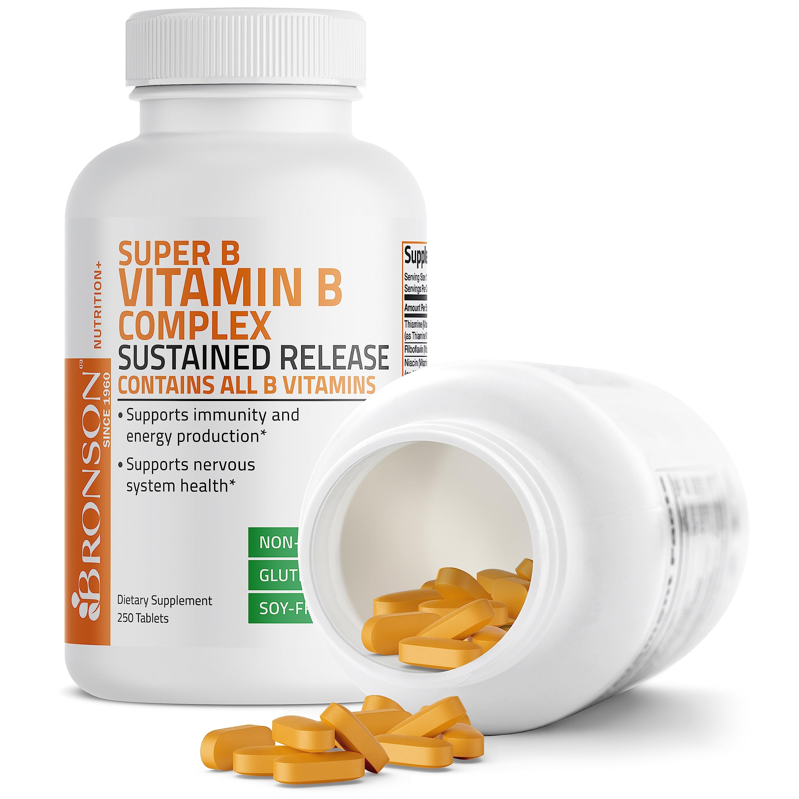 Bronson Super B Vitamin B Complex Sustained Slow Release Vitamin B1, B2, B3, B6, B9 BronsonBuy Supplements Australia