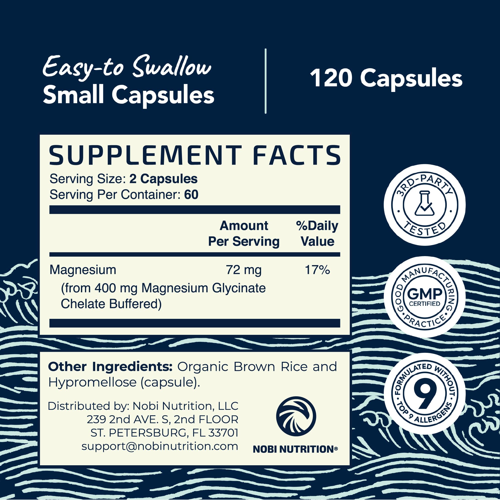 Magnesium Glycinate 400mg | High Absorption Formula for Sleep, Calm, Muscle Relaxation, Heart, Bone & Nerve Support for Women & Men | Chelated Magnesium Glycinate Supplement | 120 Ct (2 Month Supply) Nobi NutritionBuy Supplements Australia