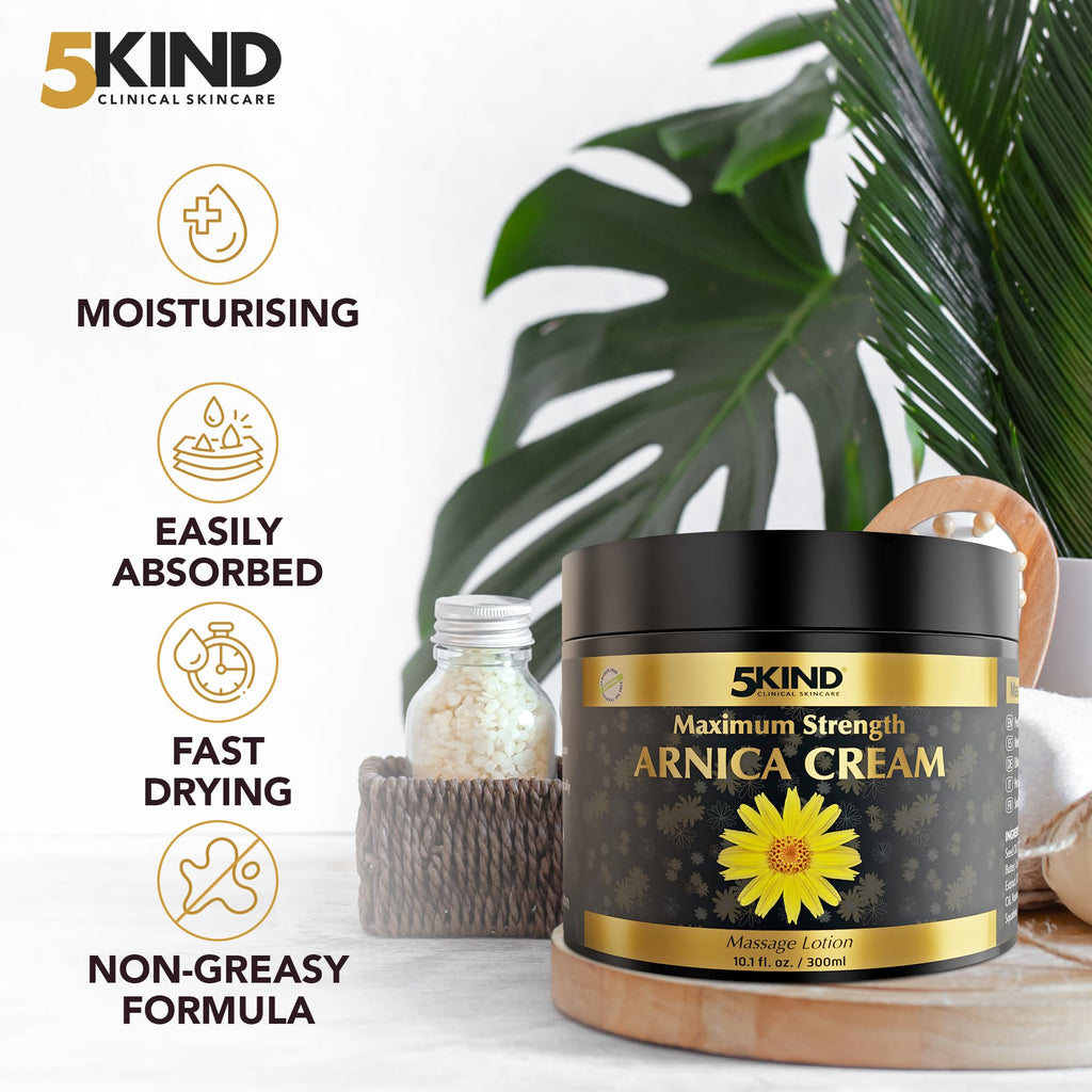 5kind Extra Strong Arnica Cream for Bruising and Swelling 10.1 Fl Oz - Arnica Bruise Cream Extra Strength Fast Healing Thin Skin - High Concentration Arnica Montana Extract for Bruises-Natural Formula 5kind clinical skincareBuy Supplements Australia