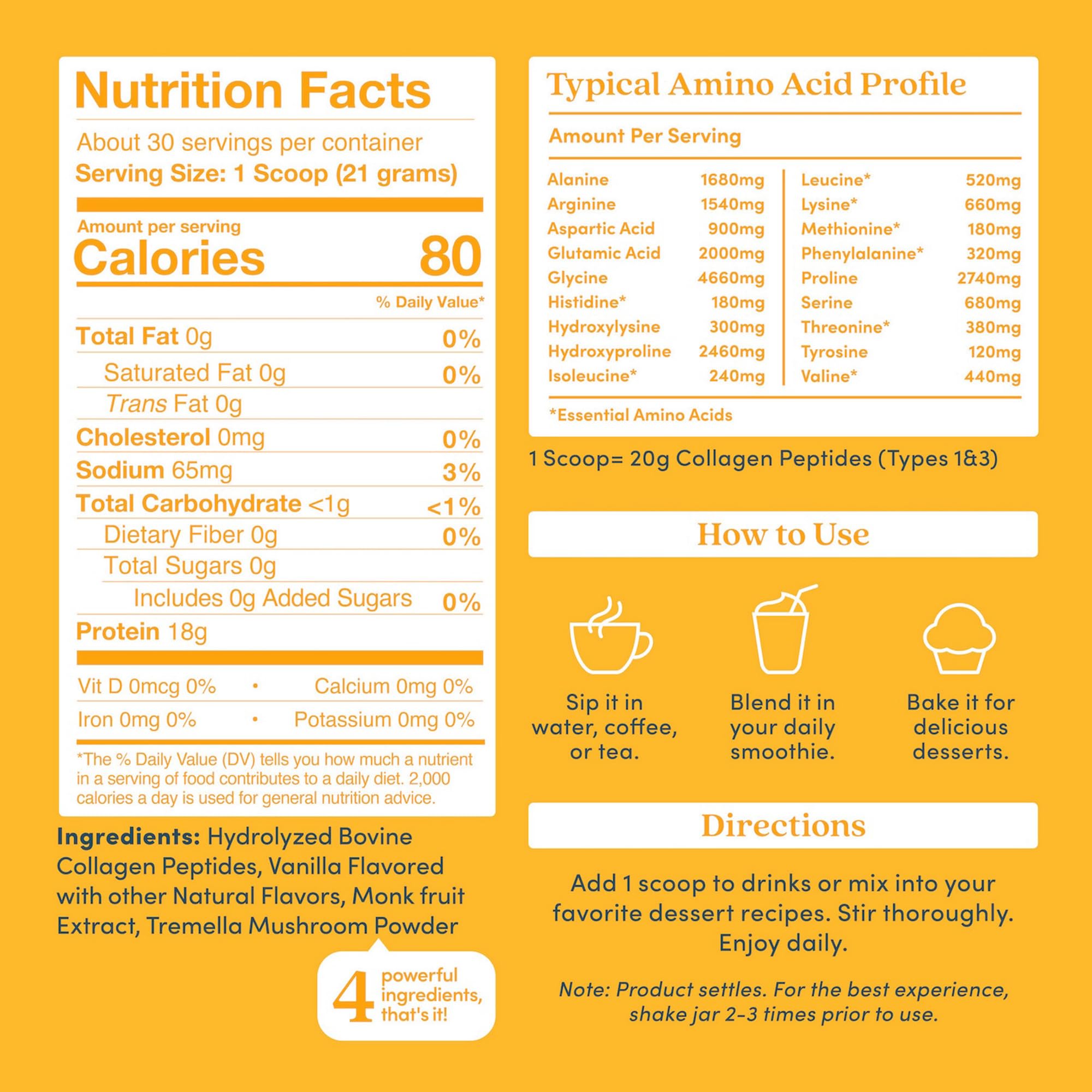 Further Food Vanilla Collagen Peptides Powder with Tremella Mushroom – 100% Grass-Fed, Hydrolyzed Type 1 & 3, 20g of Collagen per Serving, Supports Skin, Hair, Nails & Joints, 22.22 Oz Further FoodBuy Supplements Australia