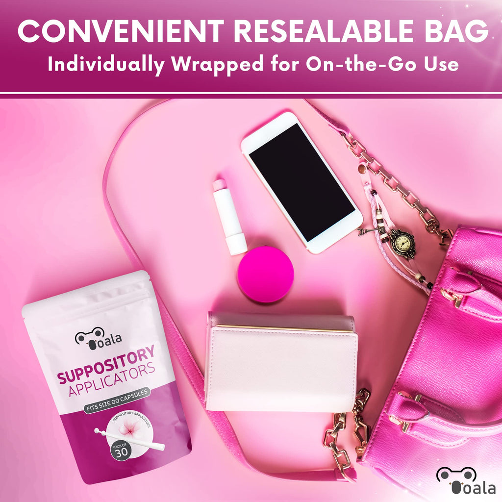 Ooala Disposable Vaginal Suppository Applicators (30-Pack) | Fits Most Brands, Pills, Tablets and Boric Acid OoalaBuy Supplements Australia