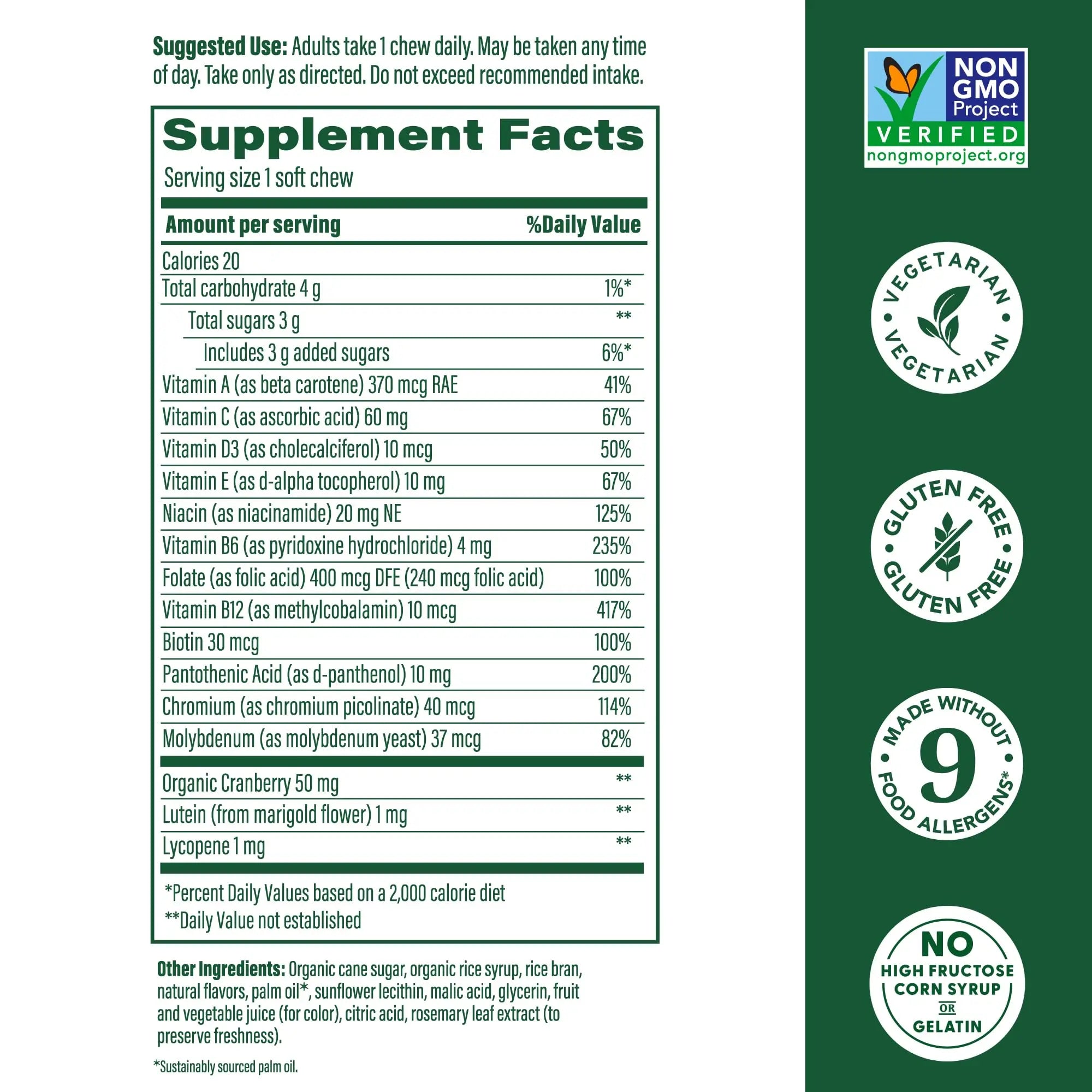 MegaFood Multivitamin for Women, One Daily Multivitamins, Soft Chews with Folate, Methylated B12, Vitamin B6, Biotin, Vitamin D3, C & A MegaFoodBuy Supplements Australia
