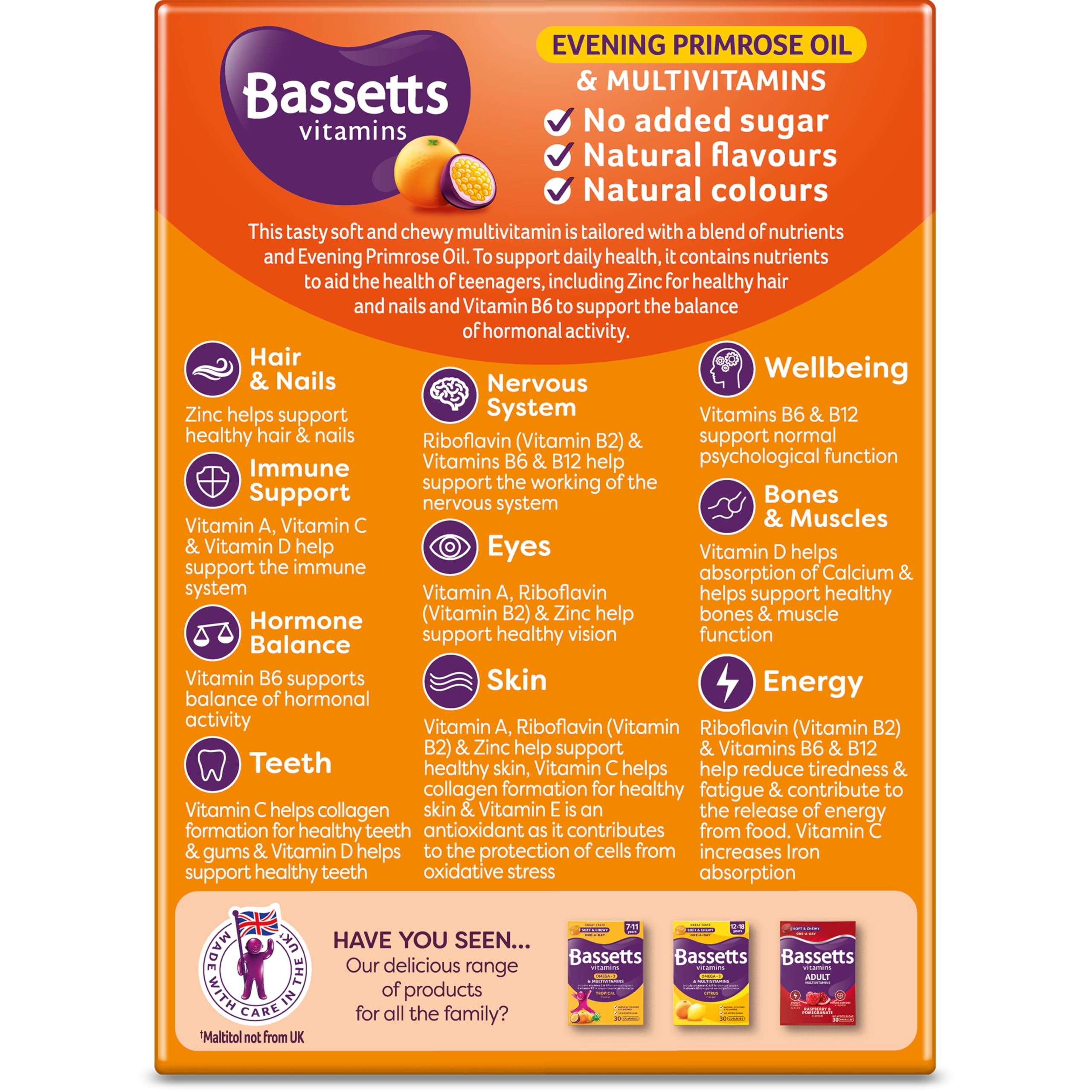 Bassetts Vitamins 12-18 EPO Orange & Passion Fruit 30's, 94.2 g, Orange and passionfruit Bassetts VitaminsBuy Supplements Australia