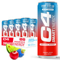 Cellucor C4 Smart Energy Drink - Sugar Free Performance Fuel & Nootropic Brain Booster, Coffee Substitute or Alternative | Cherry Berry Lime 12 Oz - 12 Pack C4Buy Supplements Australia