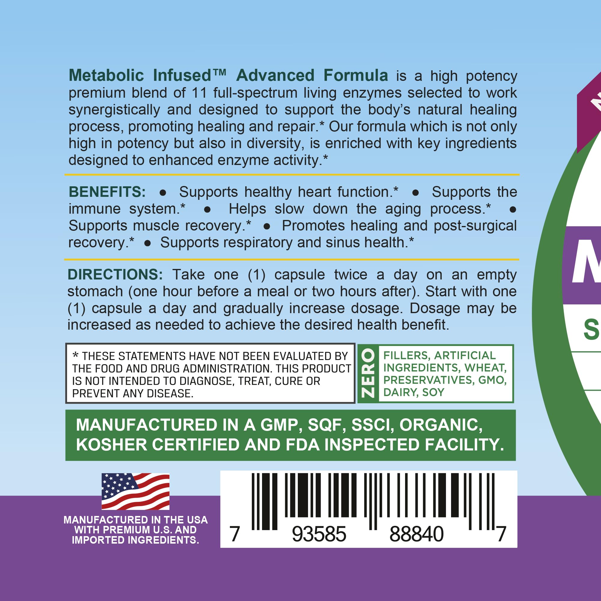 Life Infused Metabolic Enzymes – Systemic Enzyme Supplement with Serrapeptase, Nattokinase, Bromelain & Protease Blend – 72 Trace Minerals – Immune & Circulation Support – Vegan, Non-GMO – 90 Capsules Life Infused buy supplements Au