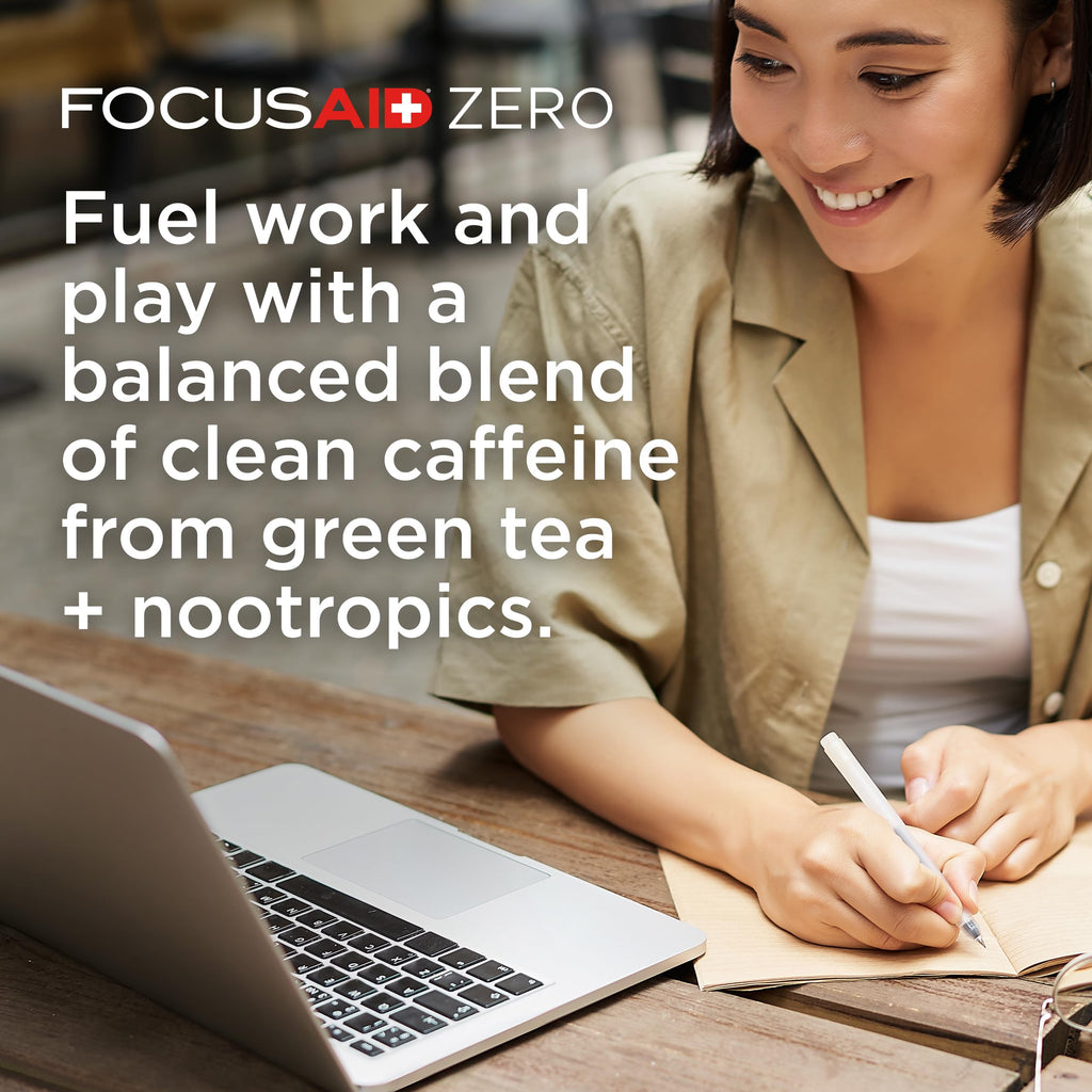 FOCUSAID ZERO SUGAR Nootropics Blend, Alpha-GPC, GABA, 100mg Natural Caffeine from Green Tea, Yerba Mate, Vitamin B-Complex, Keto-Friendly, No Artificial Sweeteners, 12 Fl Oz (Pack of 12) LIFEAIDBuy Supplements Australia