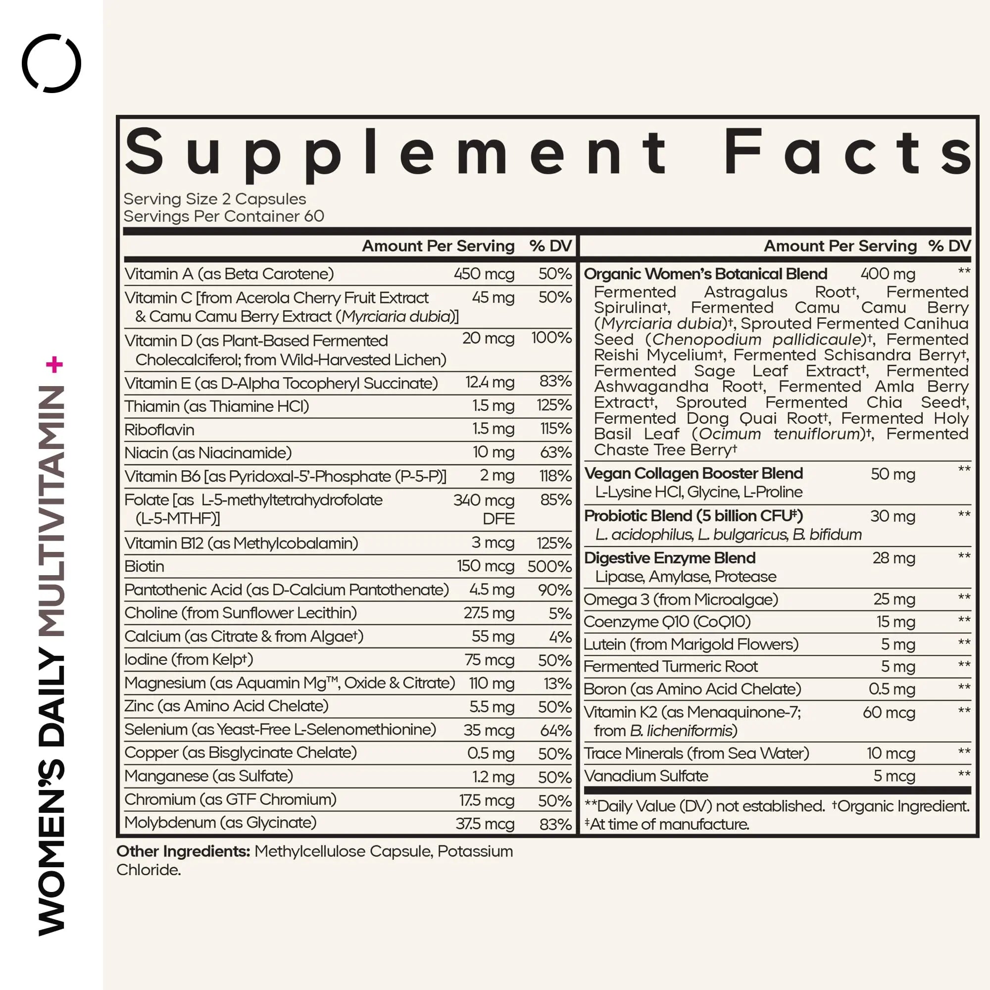 Codeage Women’s Daily Multivitamin, 25+ Vitamins & Minerals, Fermented, Organic Whole Foods, Probiotics Supplement CodeageBuy Supplements Australia
