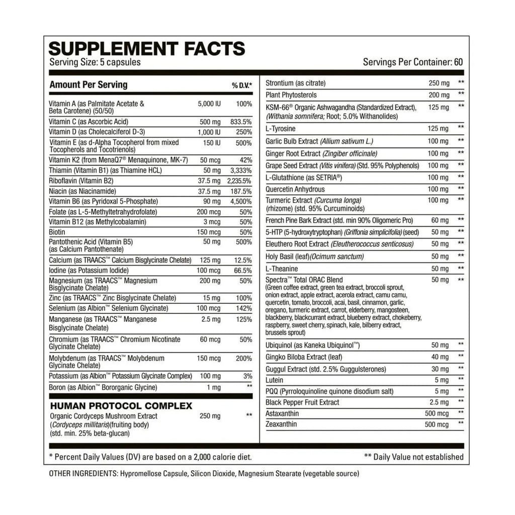 HD MUSCLE VitaHD Essential Multivitamin | Athlete-Specific Vitamins, Minerals, & Nutrients | Organic Mushroom Blend HD MUSCLE