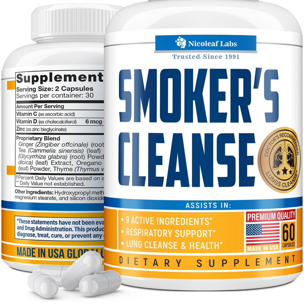 Smoker's Cleanse - Quit Smoking Aid & Respiratory Support - Made in USA NICOLEAF LABSBuy Supplements Australia
