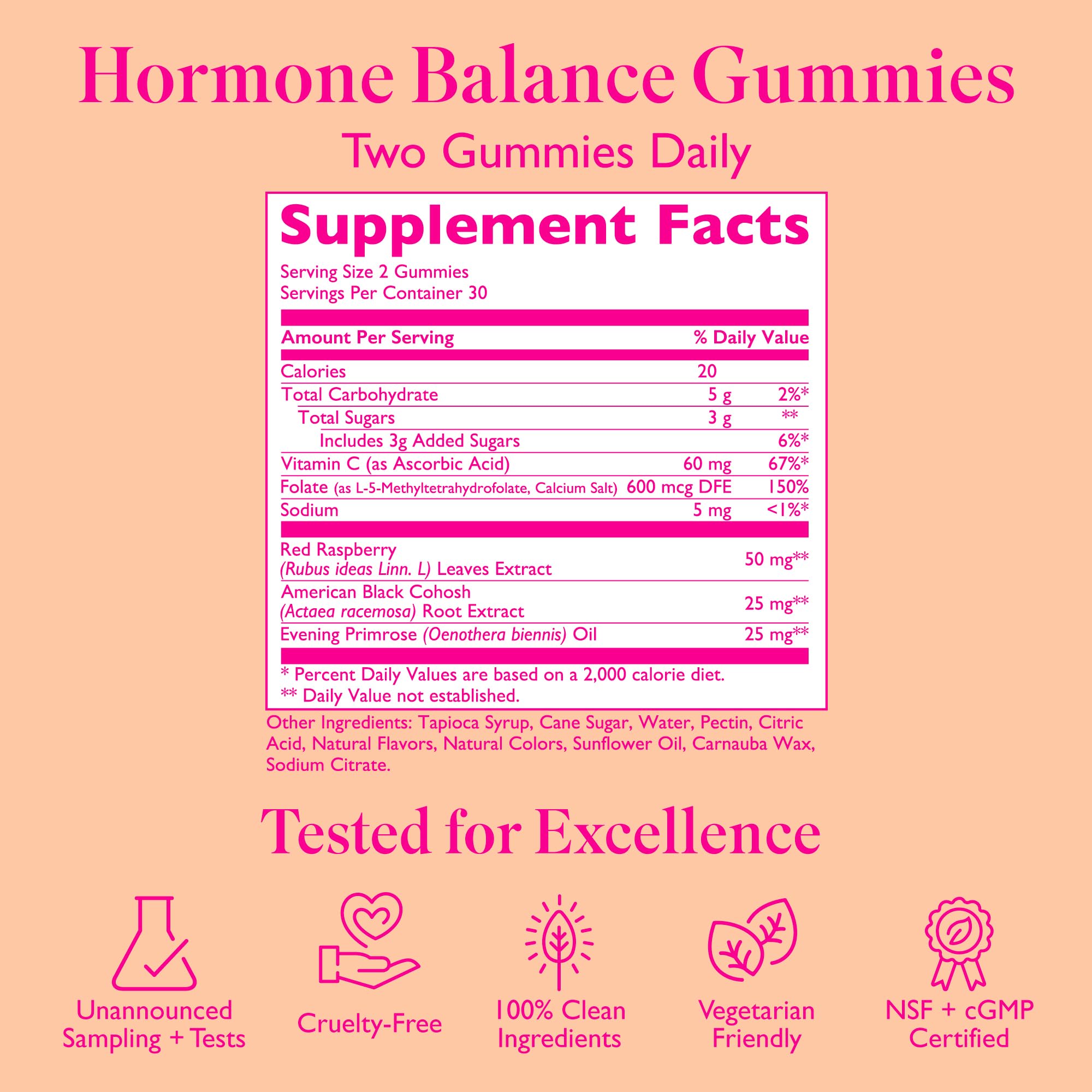 Amy Suzanne Hormone Balance Gummies for Women - Hormone Harmony for Mood, Energy, Bloating - Hormonal PMS, Perimenopause & Menopause Support - Red Raspberry Leaf & Black Cohosh - 60 Gummy Supplements Amy SuzanneBuy Supplements Australia