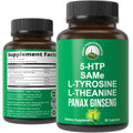 Peak Performance Mood Support Supplement with 5 Top Ingredients: 5HTP, SAM e, L Tyrosine, L Theanine, and Panax Ginseng. Calm, Focus, Relaxation Supplements. Vegan Peak PerformanceBuy Supplements Australia