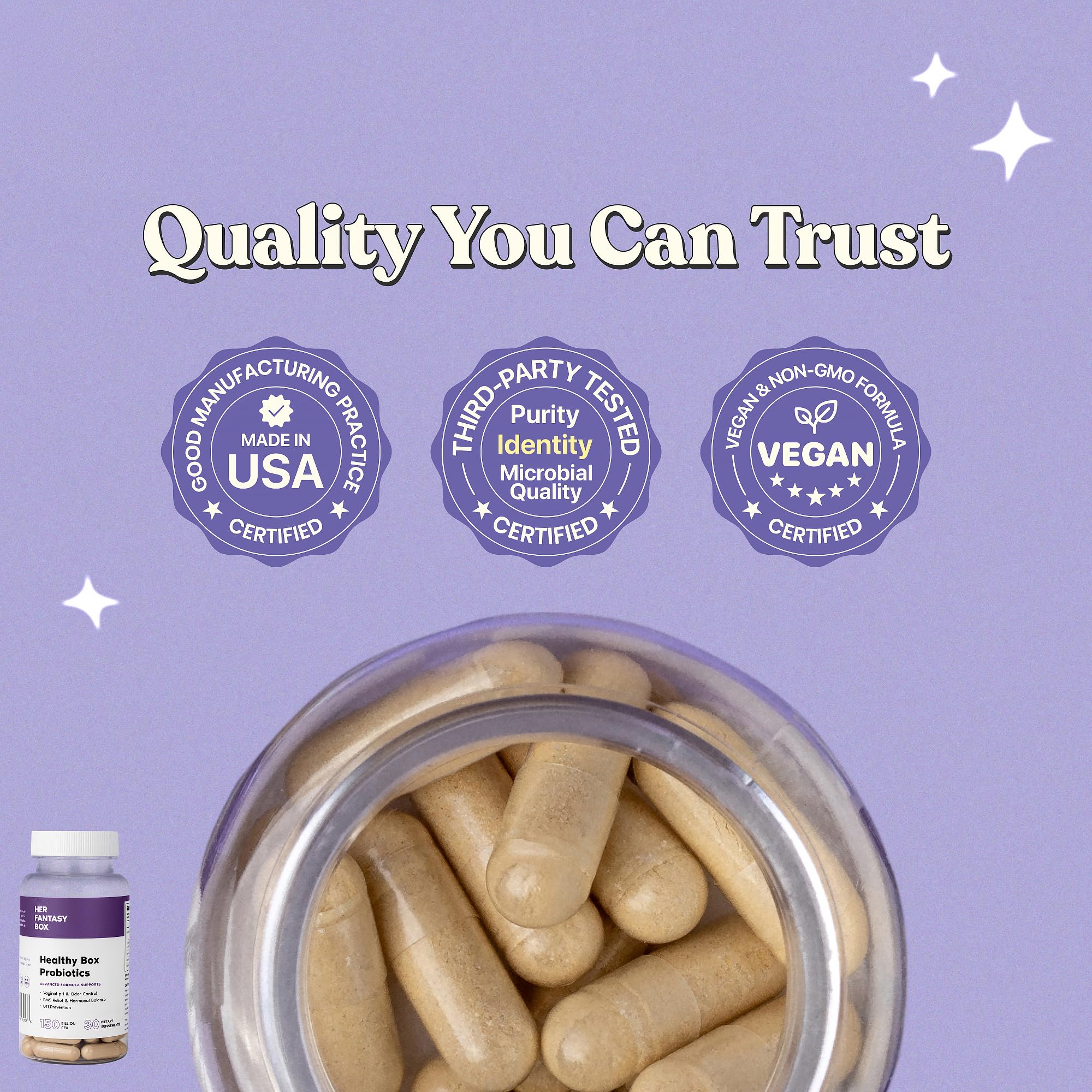 Her Fantasy Box | Healthy Box | Vaginal Probiotics for Women – Prebiotics + Advanced Lactobacillus Blend – Hormonal Balance, PMS Relief – Feminine Health Support with Cranberry & D-Mannose Her Fantasy BoxBuy Supplements Australia