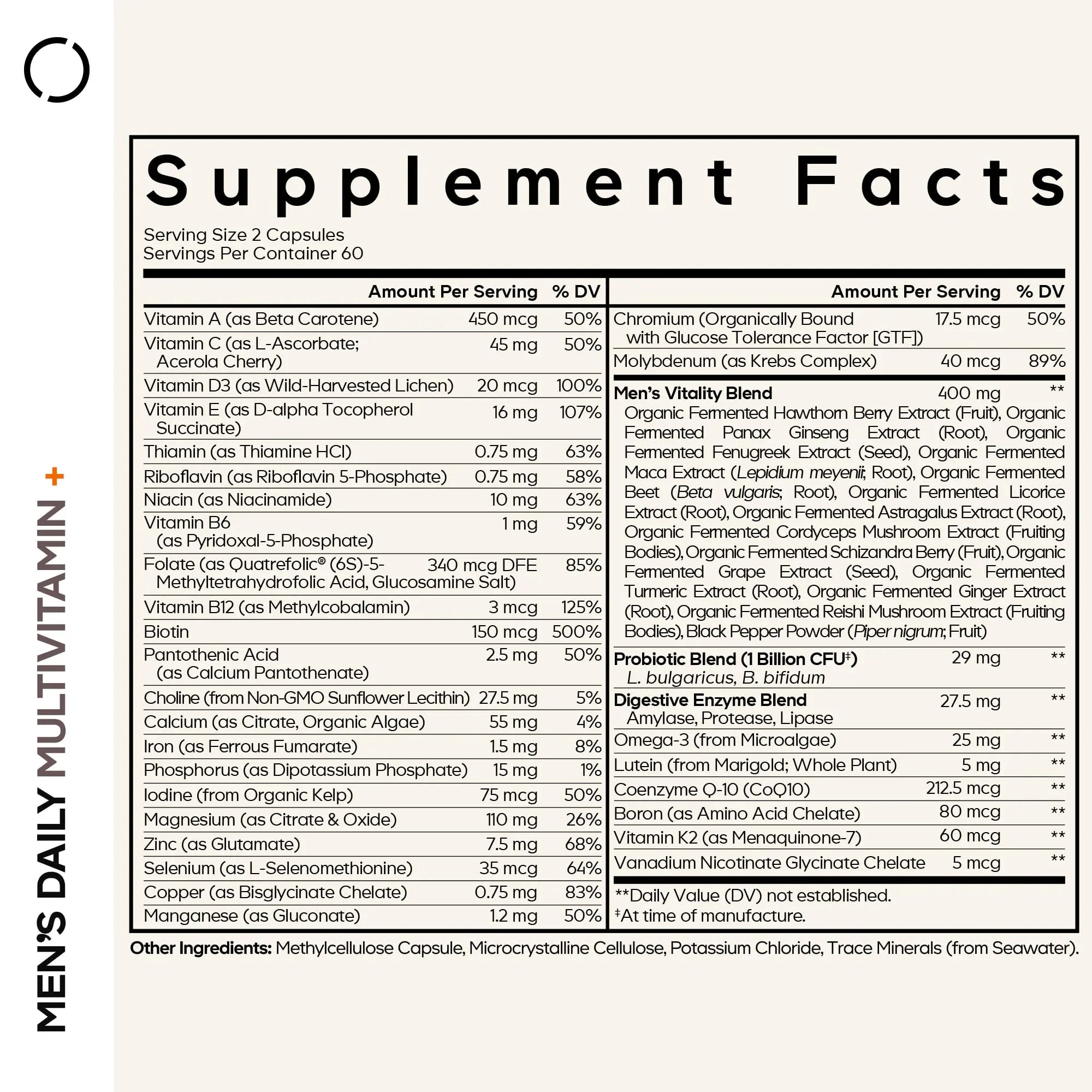 Codeage Men’s Daily Multivitamin – 25+ Essential Vitamins & Minerals, Organic Whole Foods, Probiotics, Omega-3, Zinc CodeageBuy Supplements Australia