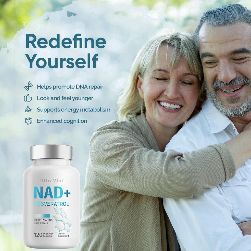 UltraViat NAD+ Supplement 1000mg, Premium NAD+ & Resveratrol Complex for Energy & Anti Aging - 120 Capsules UltraViatBuy Supplements Australia
