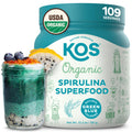 KOS Organic Spirulina Powder - USDA Certified Organic, 109 Servings of Superfood Powder for Smoothies & Juices, Non-Irradiated Blue Green Algae, Plant Based with Antioxidants, Vegan (13.5oz) KOS buy supplements Au
