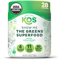 KOS Organic Super Greens Powder Erythritol Free - Plant Based Superfood Blend with Spirulina, Chlorella & Wheatgrass - USDA Certified Organic, Green Juice Smoothie - Apple Flavor - 28 Servings KOS buy supplements Au