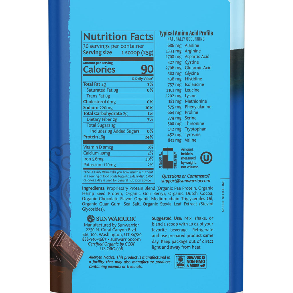 Vegan Organic Protein Powder Plant-based | BCAA Amino Acids Hemp Seed Soy SunwarriorBuy Supplements Australia