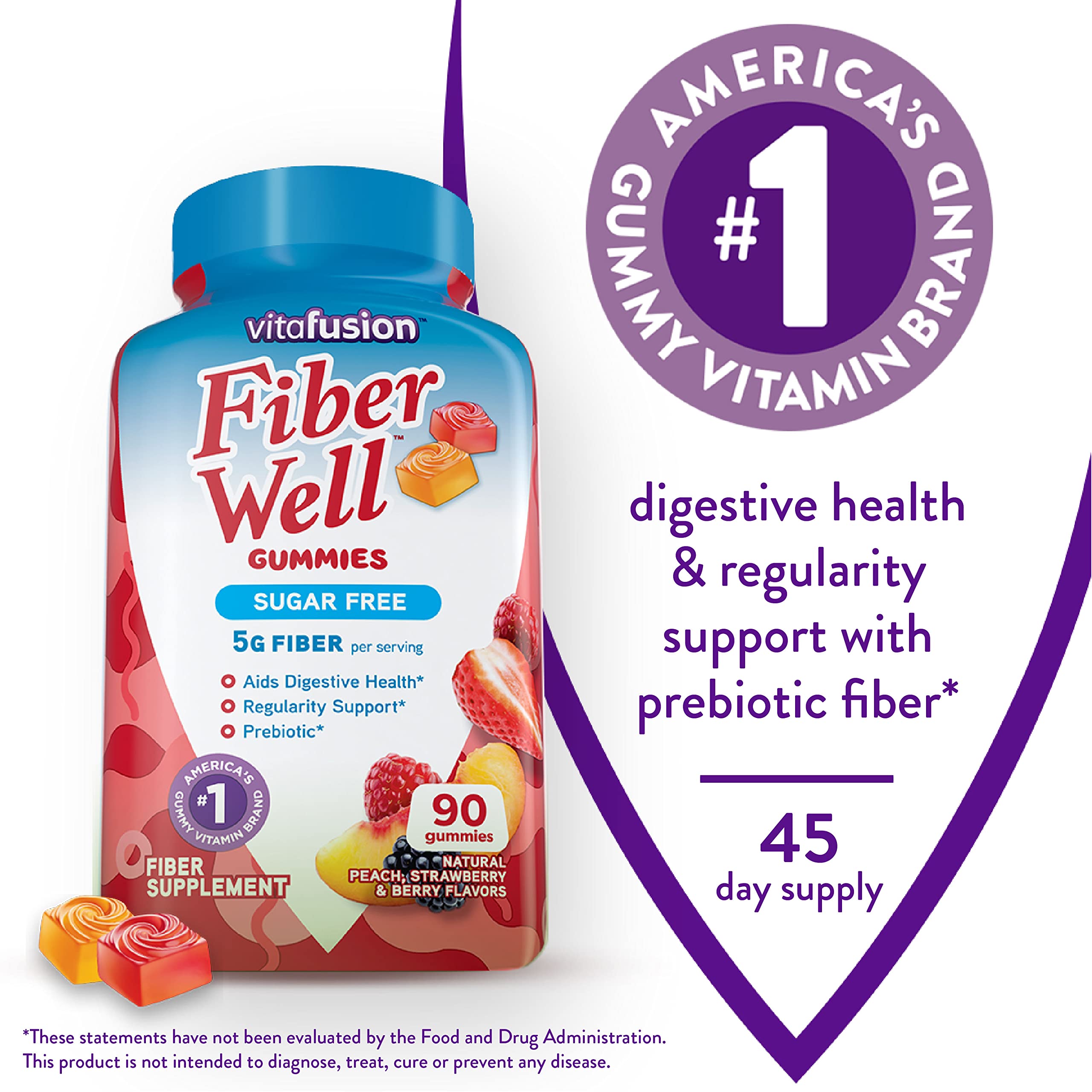 Vitafusion Fiber Well Sugar Free Fiber Supplement & Womens Multivitamin Gummies VitafusionBuy Supplements Australia
