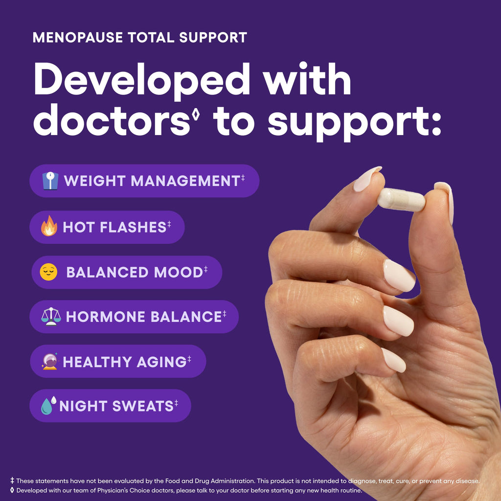 Physician's CHOICE Menopause Probiotic Supplement for Women - Supports Hormone Balance, Hot Flashes, Night Sweats, Weight Management, Bloating & Gut Health - with Black Cohosh, Resveratrol+ - 30ct Physician's CHOICEBuy Supplements Australia