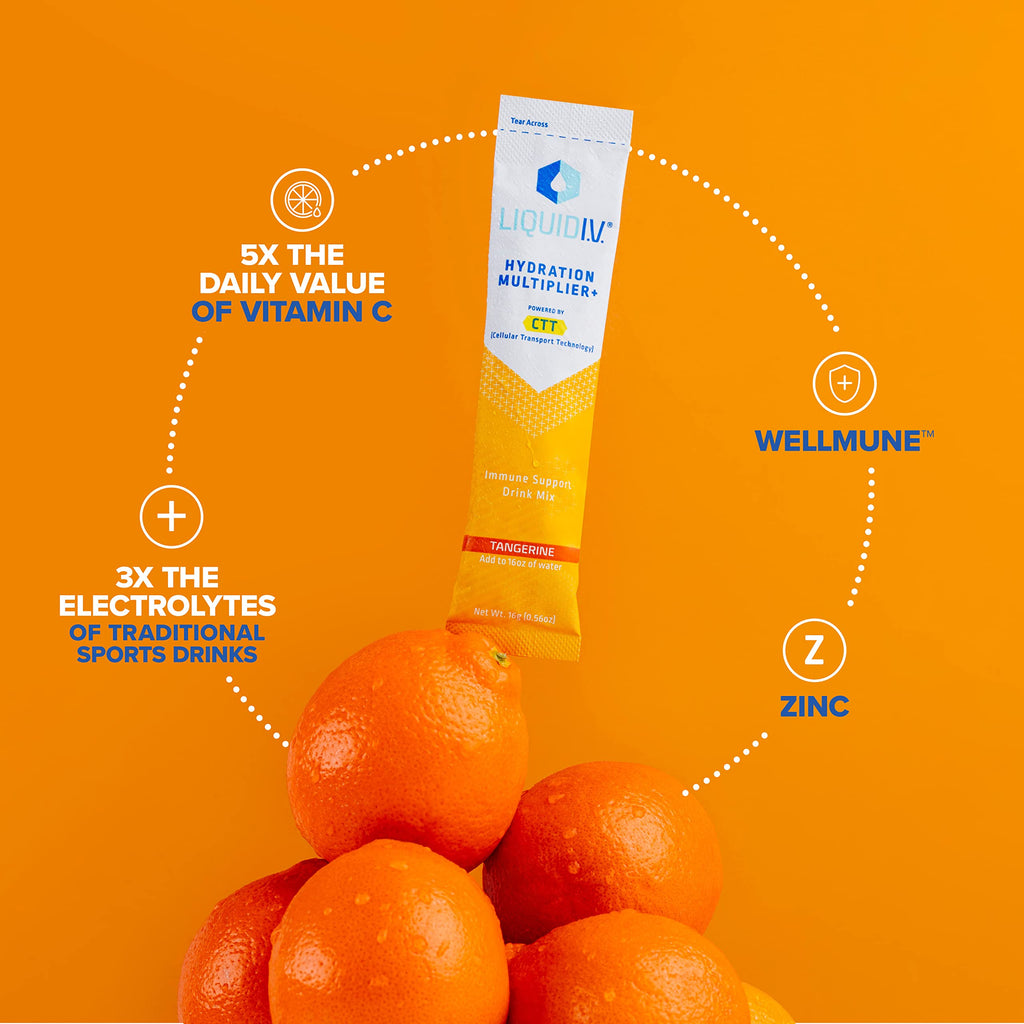 Liquid I.V. Hydration Multiplier + Immune Support - Tangerine - Hydration Powder Liquid I.V.Buy Supplements Australia