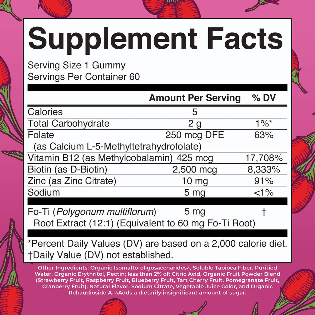MaryRuth Organics Biotin Gummies | Sugar Free | Vegan | Non-GMO | 2,500 mcg Biotin Supplement | Hair Skin and Nails Vitamins | Hair Growth Vitamins | Hair Growth Supplement | 60 Count MARYRUTH'SBuy Supplements Australia