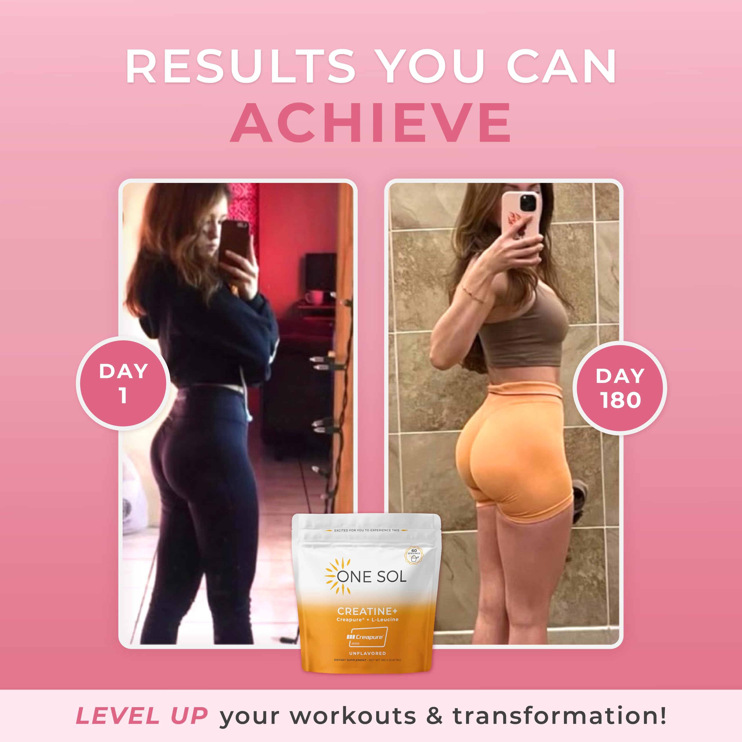 One Sol Creatine for Women, All Natural Women’s Creatine Powder w Creapure & Leucine, Increase Lean Muscle Mass, Reduce Recovery Time, Promotes Brain & Bone Health (Unflavored, 60 Servings) One SolBuy Supplements Australia