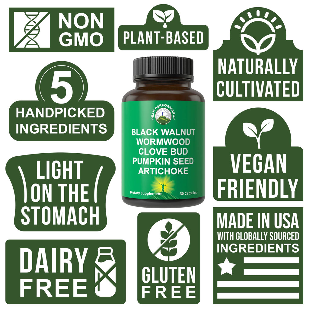 Wormwood Black Walnut Clove Cleanse for Humans. Elimination Detox + Intestinal Support Capsules Supplement for Adults and Kids. Pills with Artichoke and Pumpkin Seed for Additional Benefits Peak PerformanceBuy Supplements Australia