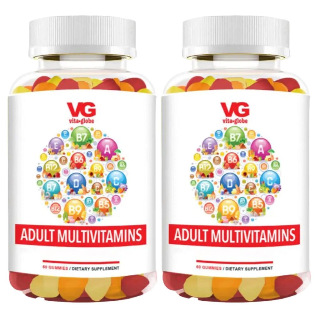 VITA GLOBE Adult Multivitamin Gummies – 9 Daily Vitamins with C, D, E, B6, B12, Folate & Biotin | Delicious Juicy Trio Orange VITA GLOBE
