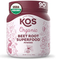 KOS Organic Beet Root Powder - USDA Certified, Nitric Oxide Booster, Non-GMO, Gluten 