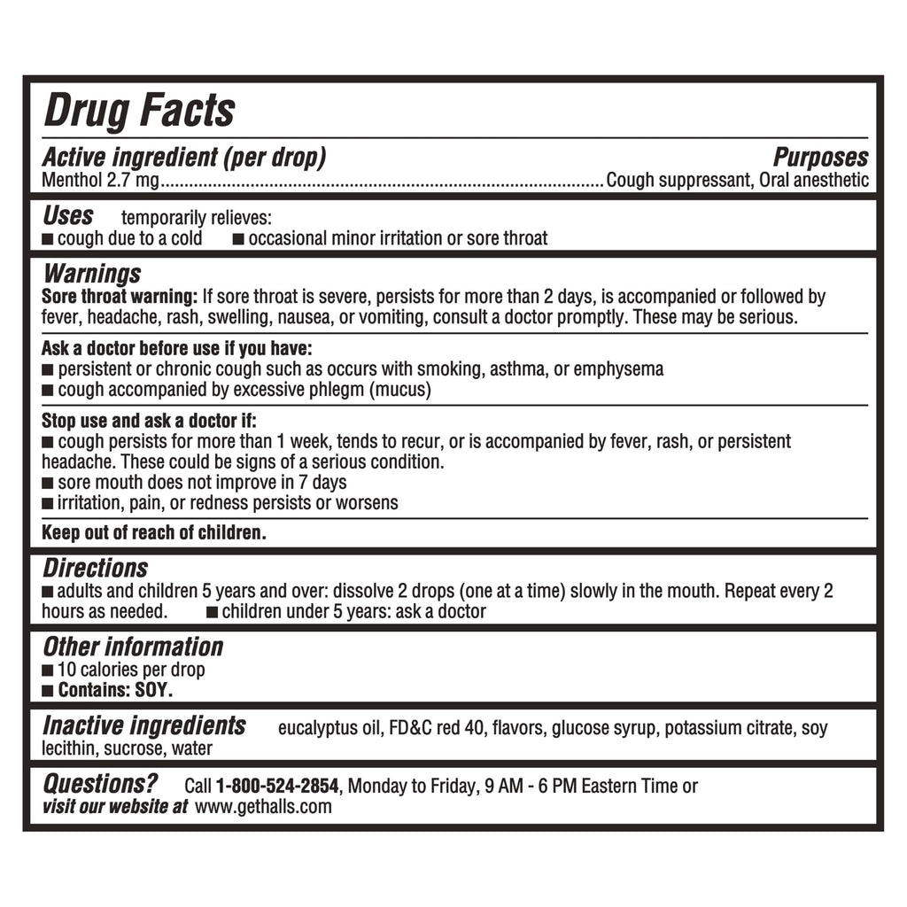 HALLS Throat Relief Strawberry Cough Drops, Value Pack, 80 Drops HALLS buy supplements Au