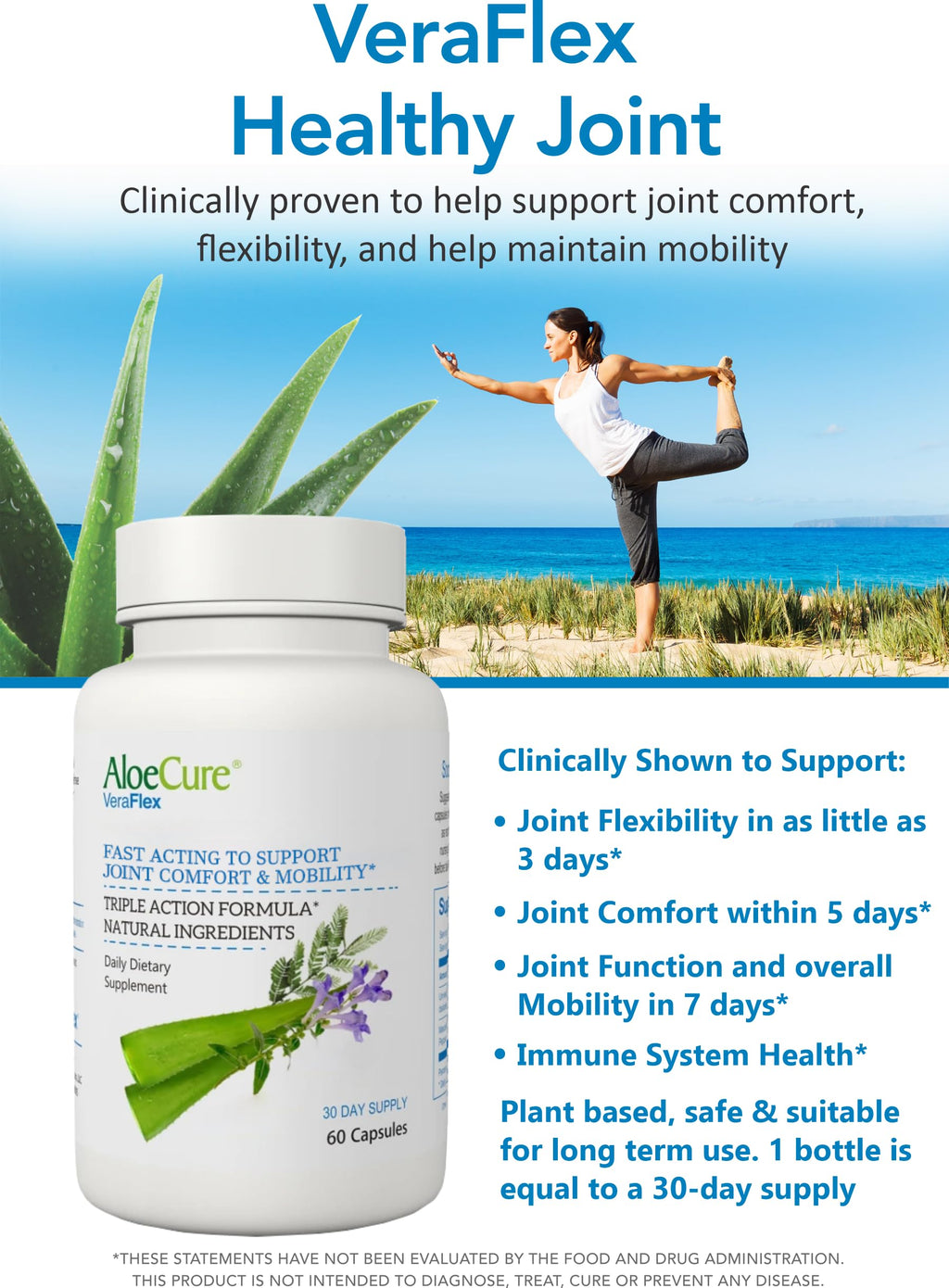 AloeCure VeraFlex Natural Joint Support Supplement with USDA Organic Aloe Vera AloeCureBuy Supplements Australia