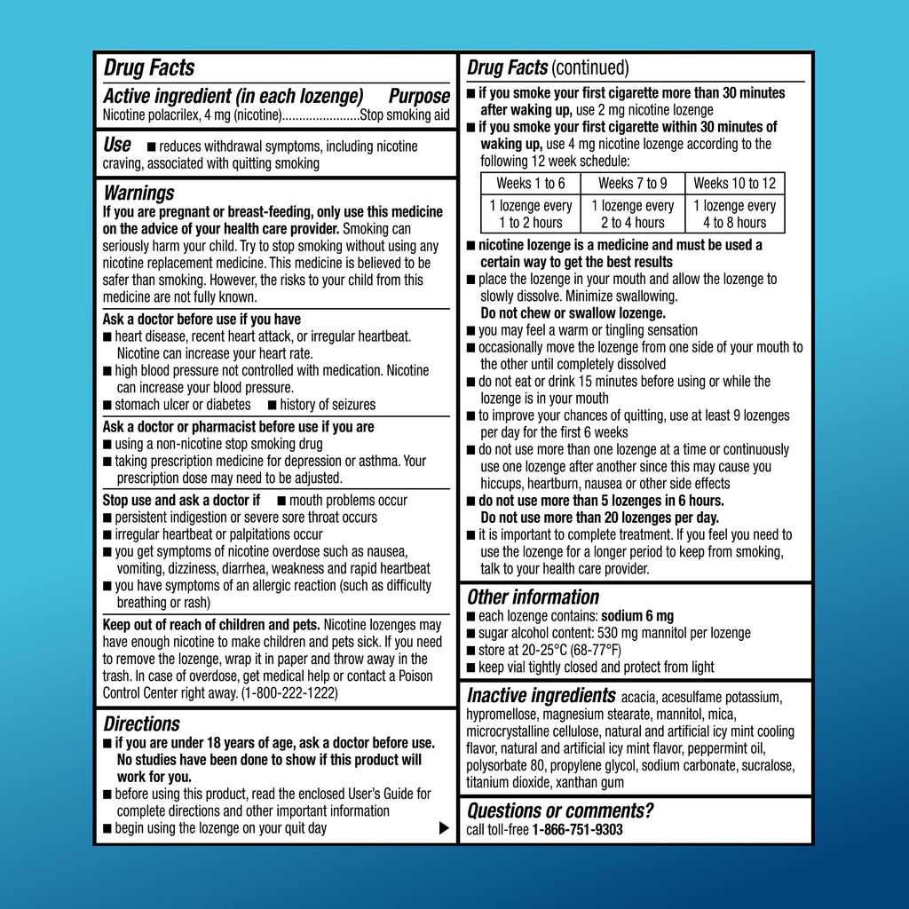 Amazon Basic Care Coated Ice Mint Nicotine Polacrilex Lozenges, 4 mg, Stop Smoking Aid, 120 Count Amazon Basic Care buy supplements Au