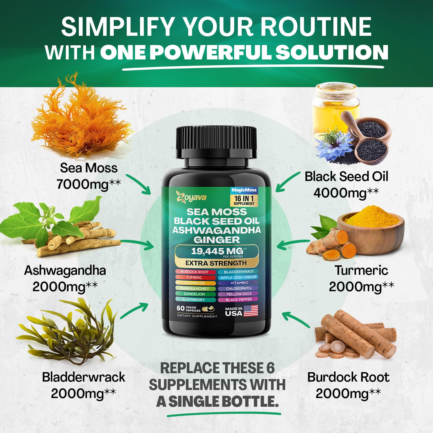 Zoyava Sea Moss Supreme16 Blend 19,445 MG and Shilajit 15,250 MG - Nature's Synergy ZoyavaBuy Supplements Australia