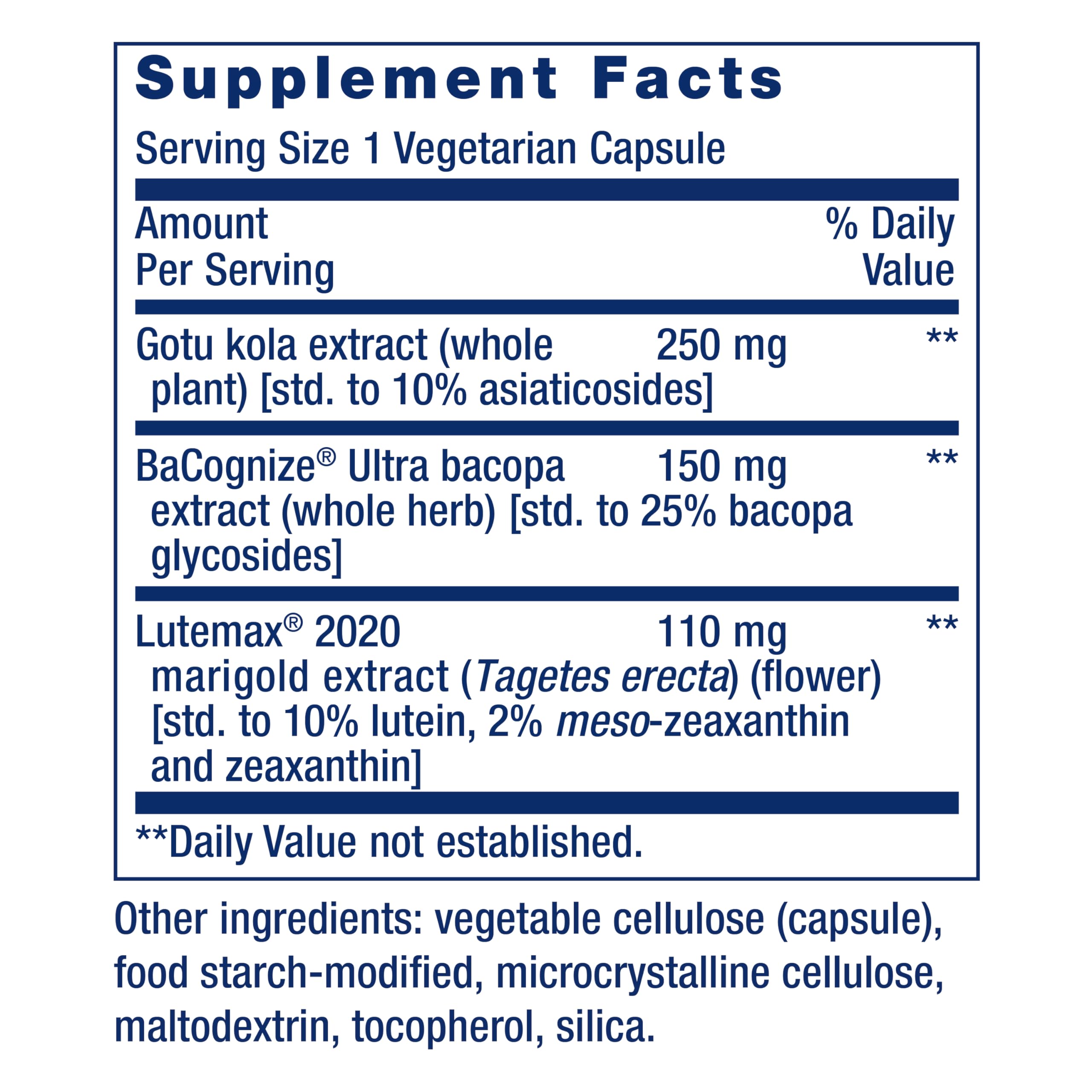 Life Extension Quick Brain Nootropic, Fast Thinking, Learning, Concentration, Lutein, zeaxanthin, gotu kola, bacopa, Gluten Free, Non-GMO, Vegetarian, 1 Daily, 30 Capsules Life ExtensionBuy Supplements Australia