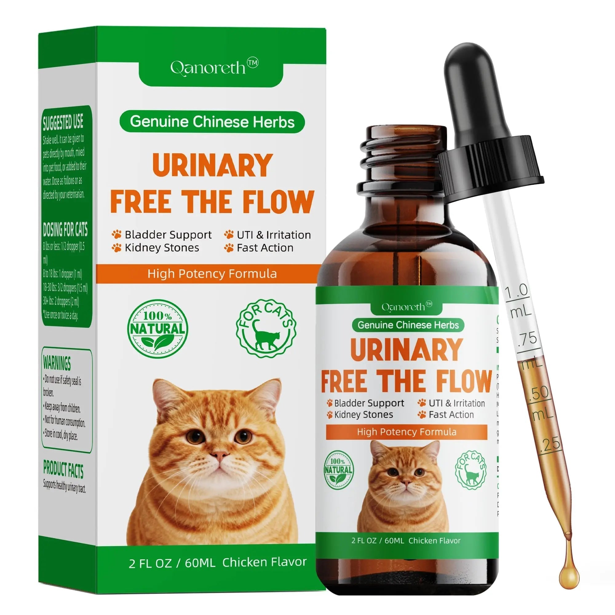Cat Bladder Remedy for Stones & Crystals, Kidney StonesDissolver forCat- Urinary Free The Flow - Cat Urinary Tract Infection Treatment for Stones, Herbal CatUTI Remedy for Stone Relief & Prevention QanorethBuy Supplements Australia