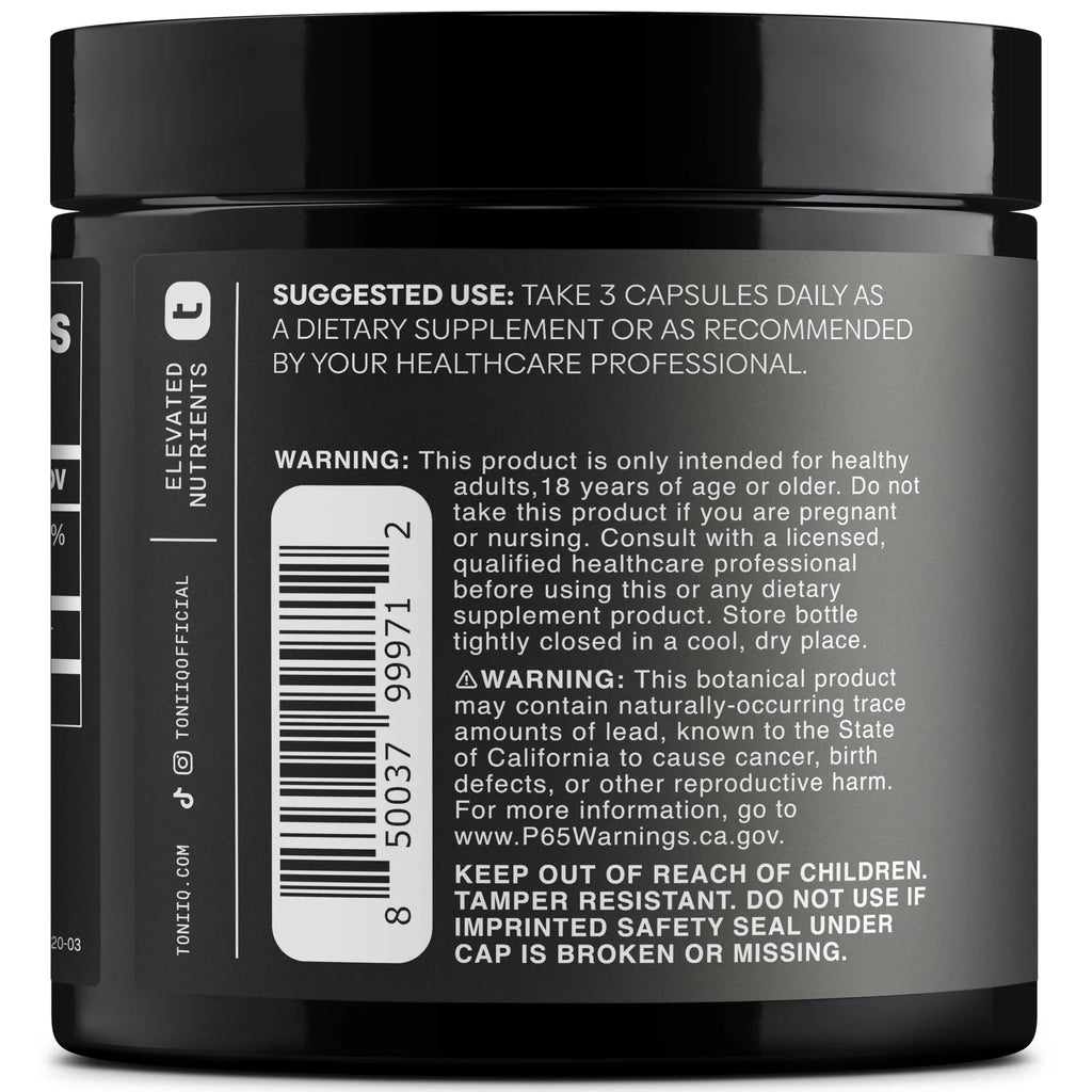 Toniiq 1500mg Ultra High Purity Ca AKG Supplement - 99%+ Highly Purified and Bioavailable Calcium Alpha-Ketoglutarate - Calcium AKG Longevity Supplement - 120 Ca-AKG Vegetarian Capsules Toniiq buy supplements Au