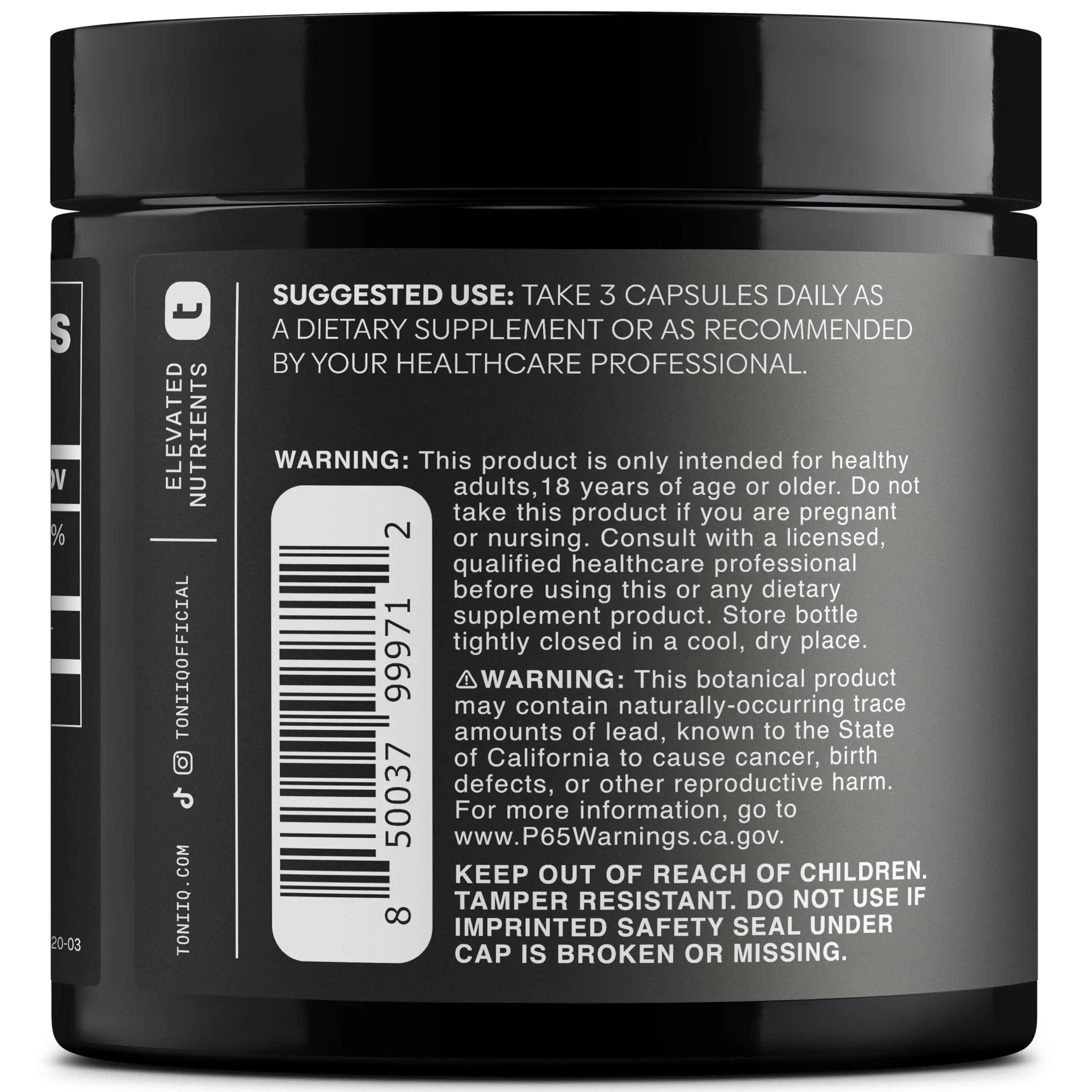 Toniiq 1500mg Ultra High Purity Ca AKG Supplement - 99%+ Highly Purified and Bioavailable Calcium Alpha-Ketoglutarate - Calcium AKG Longevity Supplement - 120 Ca-AKG Vegetarian Capsules Toniiq buy supplements Au