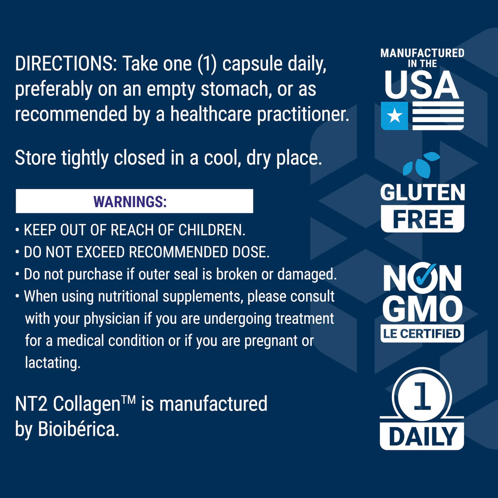 Life Extension NT2 Collagen™, Joint Health Supplement for Joint Comfort & Mobility, Gluten-Free, Non-GMO, 1 Daily, 60 Small Capsules Life ExtensionBuy Supplements Australia