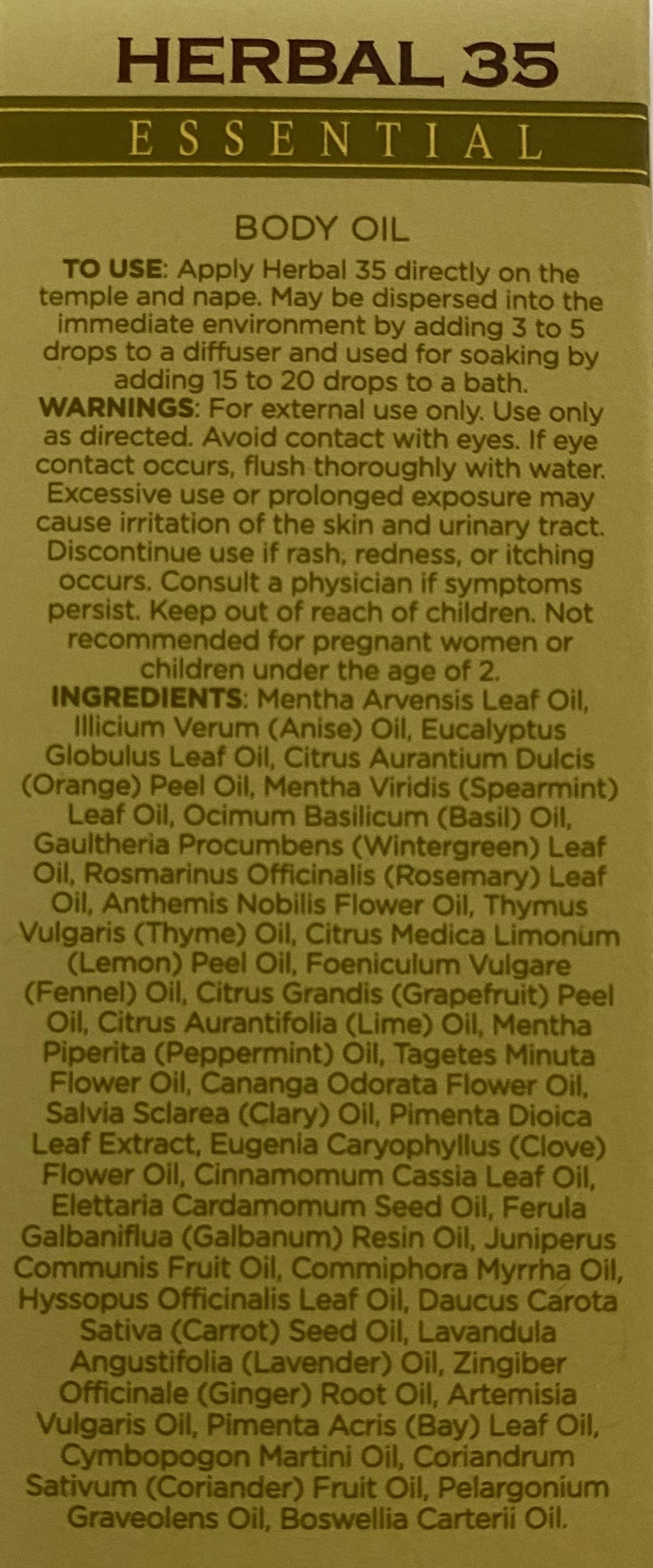 L'eudine Herbal 35 Essential Oil, Soothing and Calming Eucalyptus Essential Oil, Powerful Blend L'eudineBuy Supplements Australia