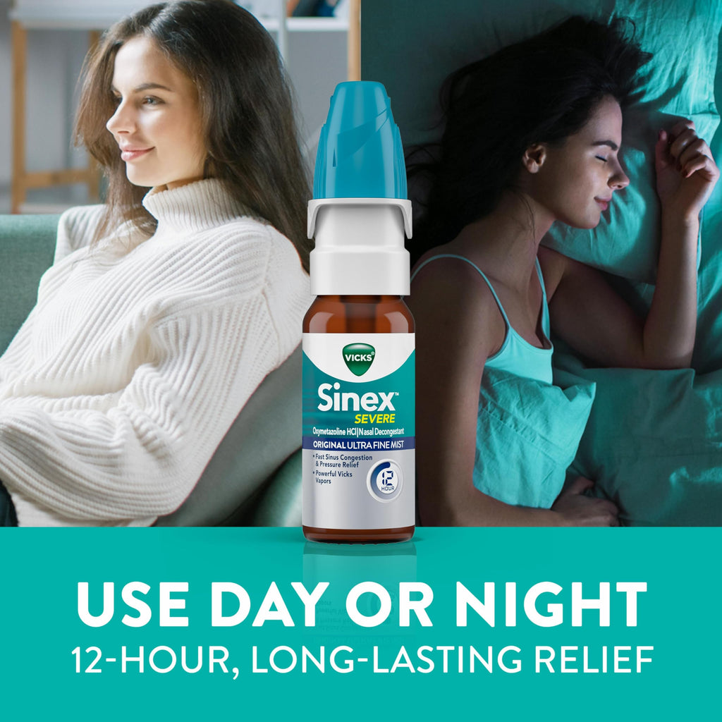 Vicks Sinex Severe Allergy & Sinus Nasal Spray, Original Ultra Fine Mist, Decongestant Relief from Nasal Congestion, Sinus Pressure Relief, 265 Sprays (2 Count) Vicks buy supplements Au