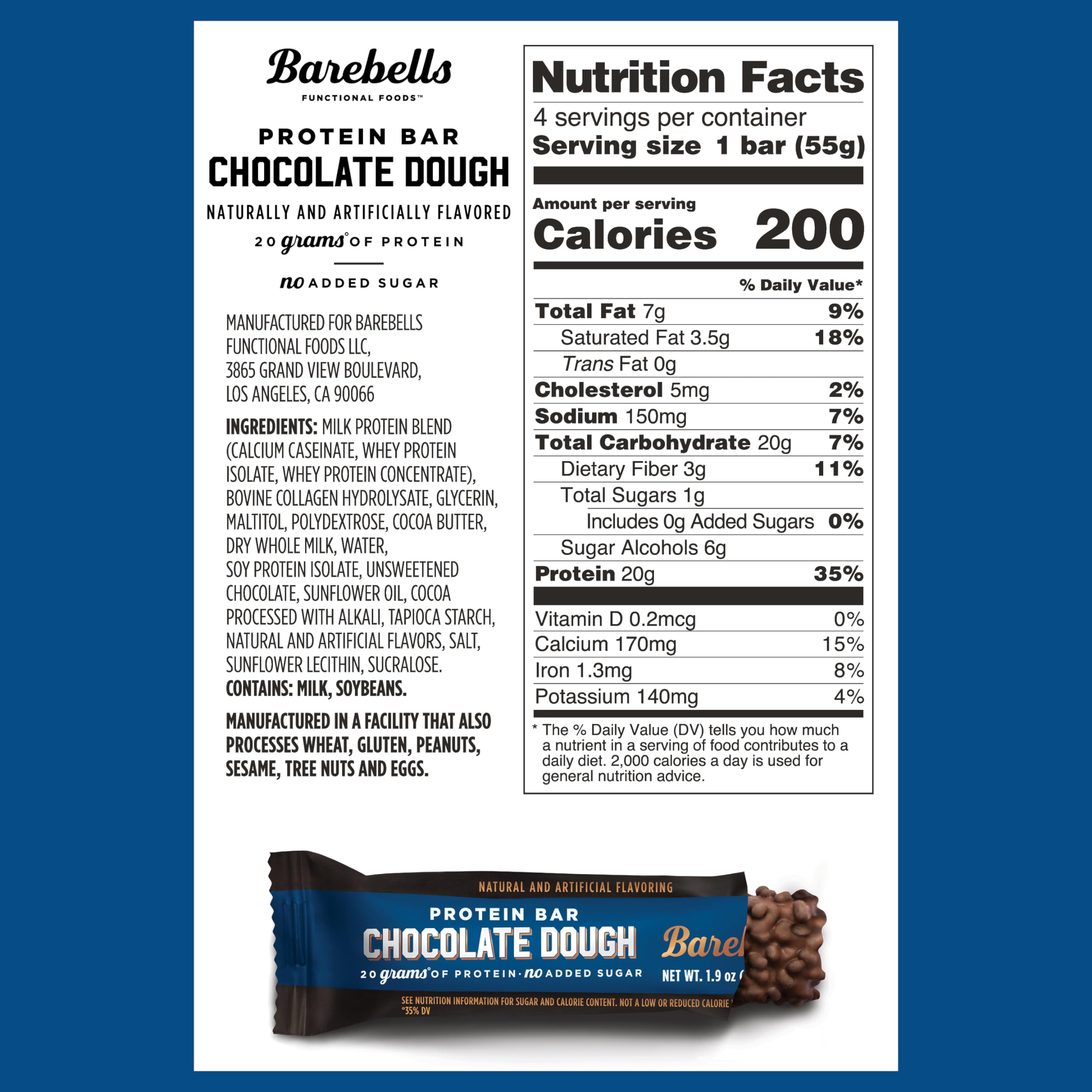 BAREBELLS Protein Bars Variety Value Pack - 16 Count, 1.9oz Bars - Protein Snacks BAREBELLSBuy Supplements Australia
