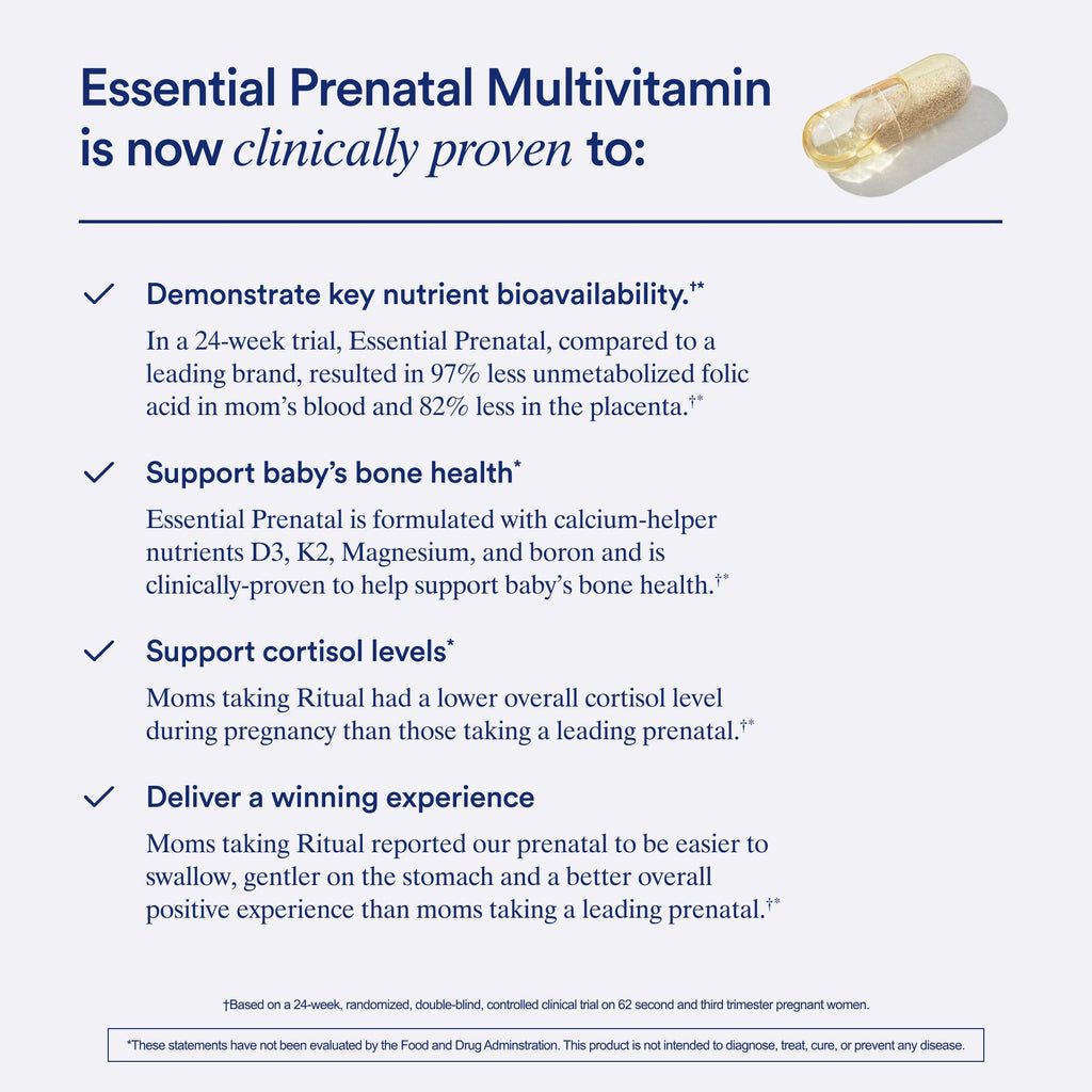Ritual Prenatal Multivitamin for Women - Key Essential Vitamins and Minerals to Support Mom and Baby During Pregnancy* - Folate, Choline, Omega-3 DHA, Iron