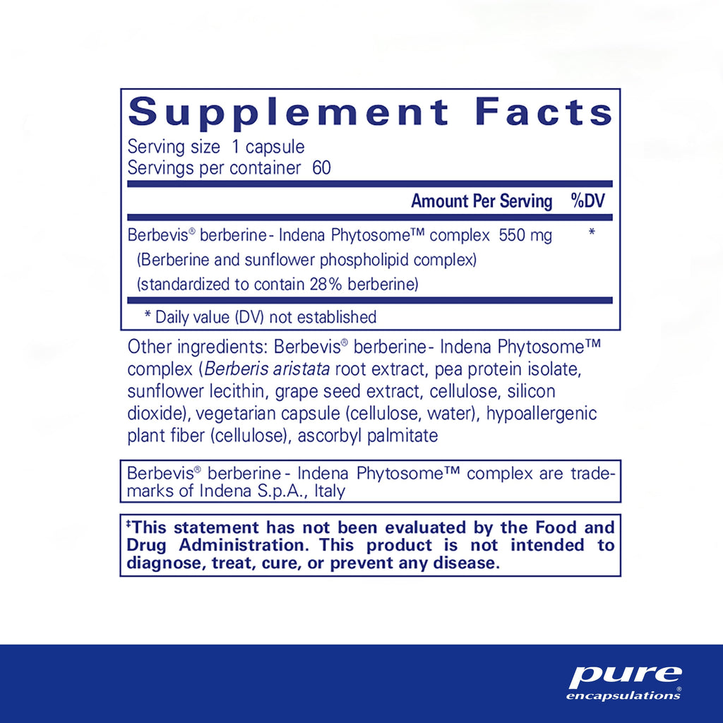 Pure Encapsulations Berberine UltraSorb | Enhanced Absorption Berberine | 60 Capsules Pure EncapsulationsBuy Supplements Australia