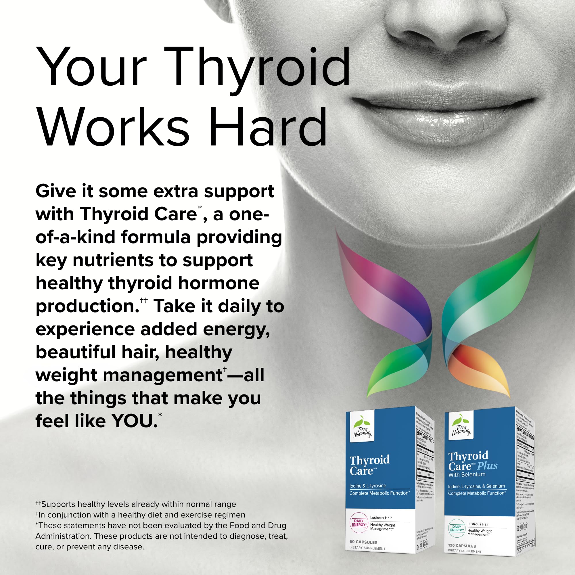 Terry Naturally Thyroid Care - 120 Capsules - Complete Metabolic Function - with Iodine Terry NaturallyBuy Supplements Australia
