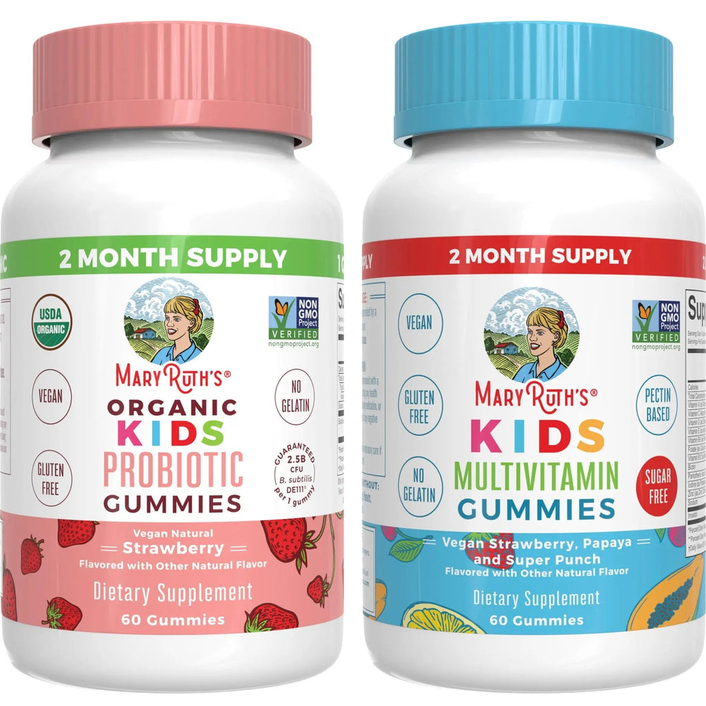 MaryRuth Organics Multivitamin and Probiotic Gummies (Strawberry) for Kids | Clean Label Project Verified® | Vitamins for Gut Health MARYRUTH'S