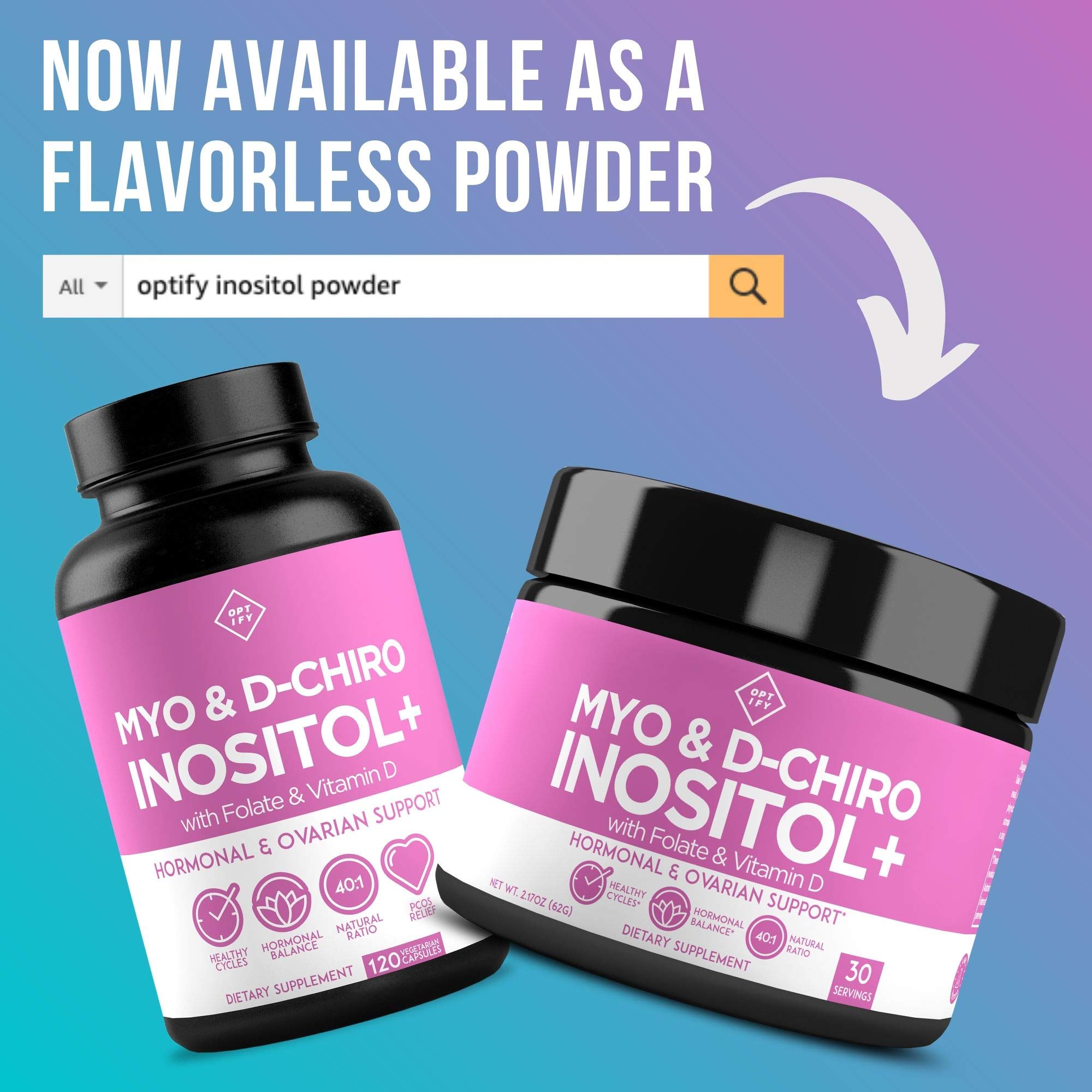 Premium Inositol Supplement - Myo-Inositol and D-Chiro Inositol Plus Folate and Vitamin OptifyBuy Supplements Australia