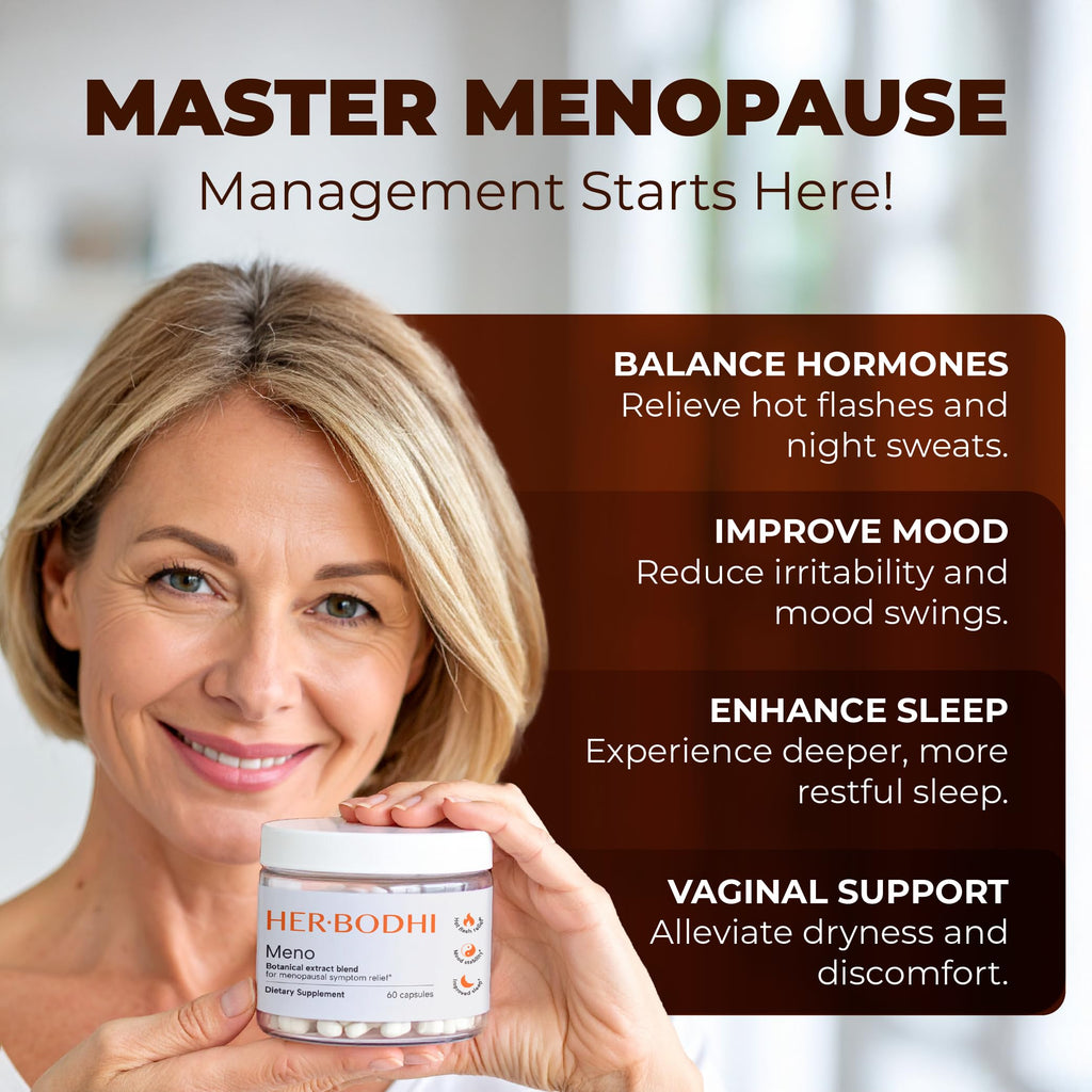 Her Bodhi Meno- Menopause Hormonal Balance for Women, Estrogen Soy Isoflavones Menopause Supplement for Women | with Ashwagandha & Black Cohosh | Hot Flashes Menopause Relief (60 Capsules) Her BodhiBuy Supplements Australia
