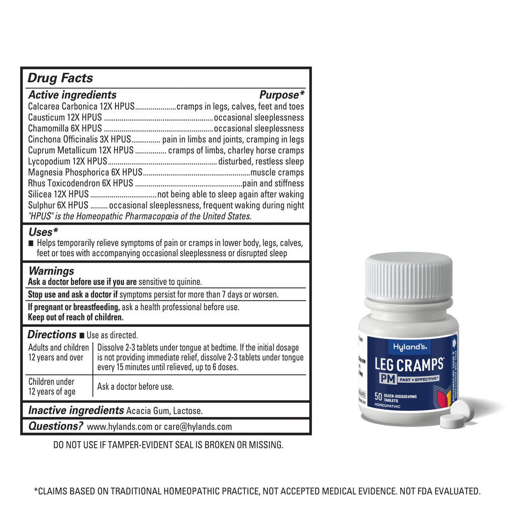 Hyland's Leg Cramps PM, Relief of Nighttime Leg, Calf, and Foot Cramps, 50 Quick-Dissolving Tablets 4-Pack (200 Total) Hyland'sBuy Supplements Australia