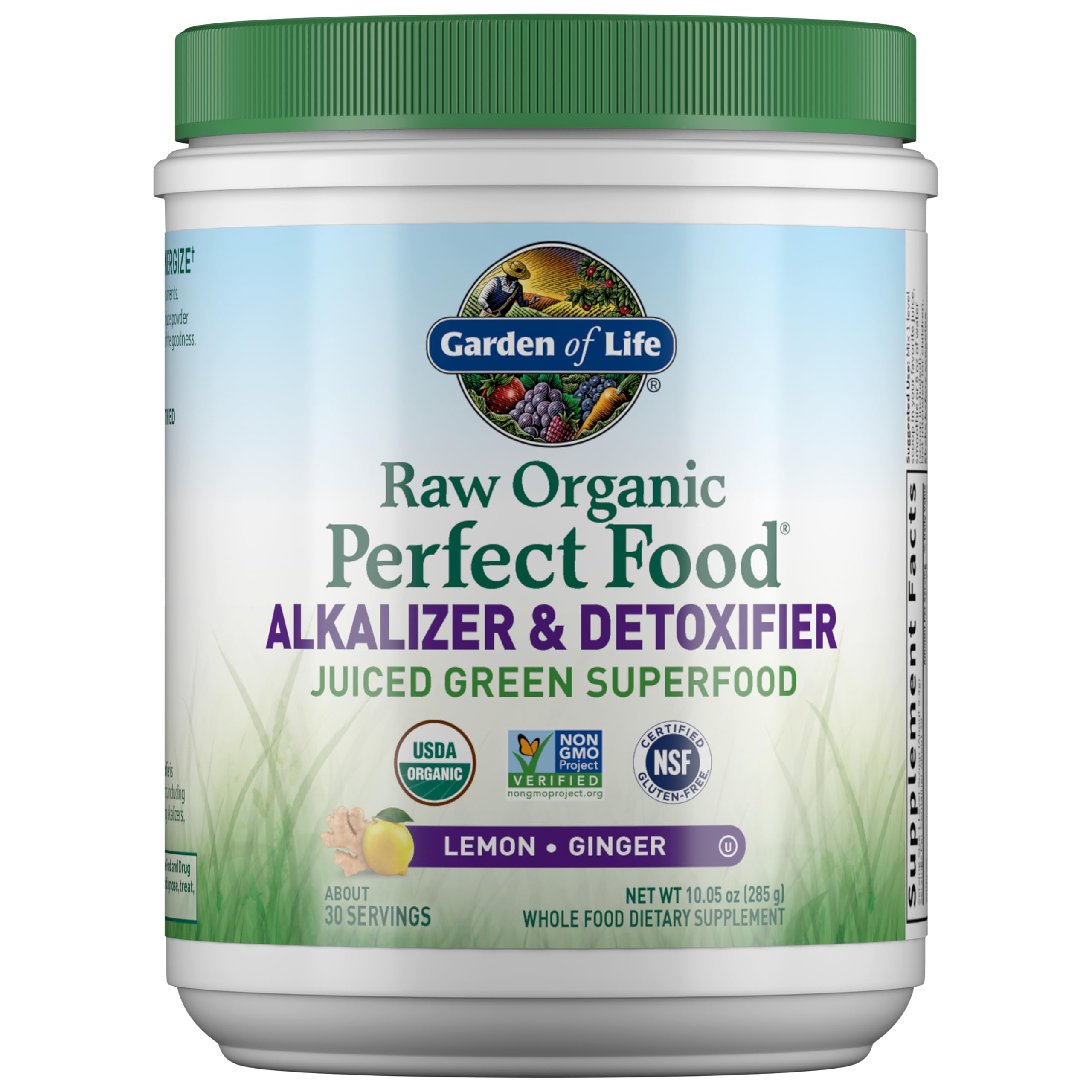 Garden of Life Raw Organic Perfect Food Alkalizer and Detoxifier, Lemon Ginger Flavored Superfood Powder Supplement, 30 Servings Garden of LifeBuy Supplements Australia