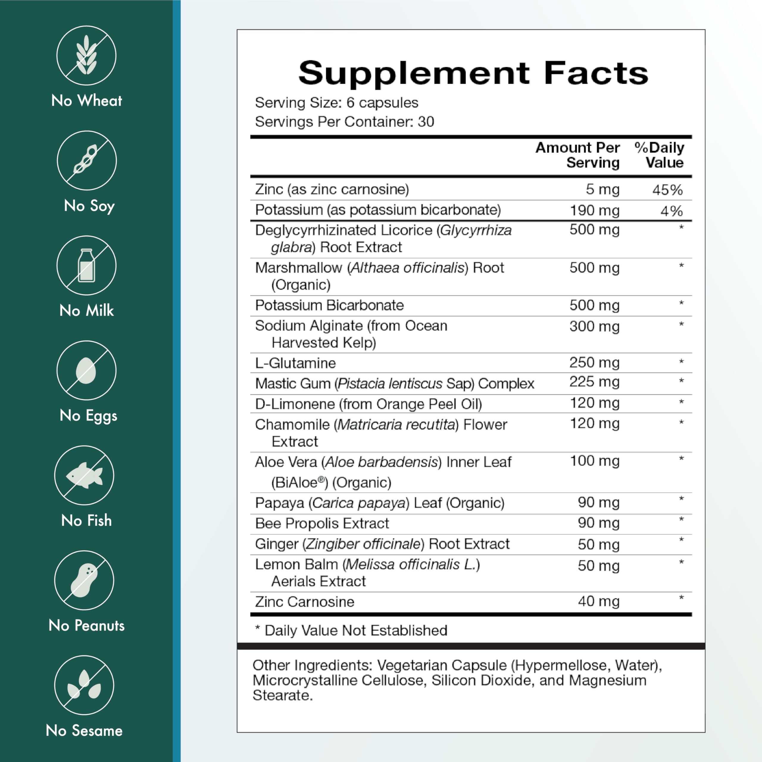 Natura Health Products Digest Mend Supplement - Encourages Healthy gastric microboime* - Featuring Deglycyrrhizinated Licorice (DGL), Aloe Vera, Marshmallow, Mastic Gum, & Chamomile (180 Capsules) Natura Health ProductsBuy Supplements Australia